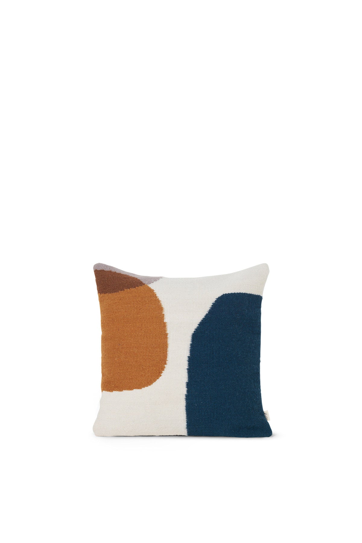 Mehrfarbiges Kelim Kissen von Ferm Living, quadratisch, 50x50 cm, Vorderseite aus Wolle, Rückseite aus Baumwollcanvas, handgewebte Struktur
