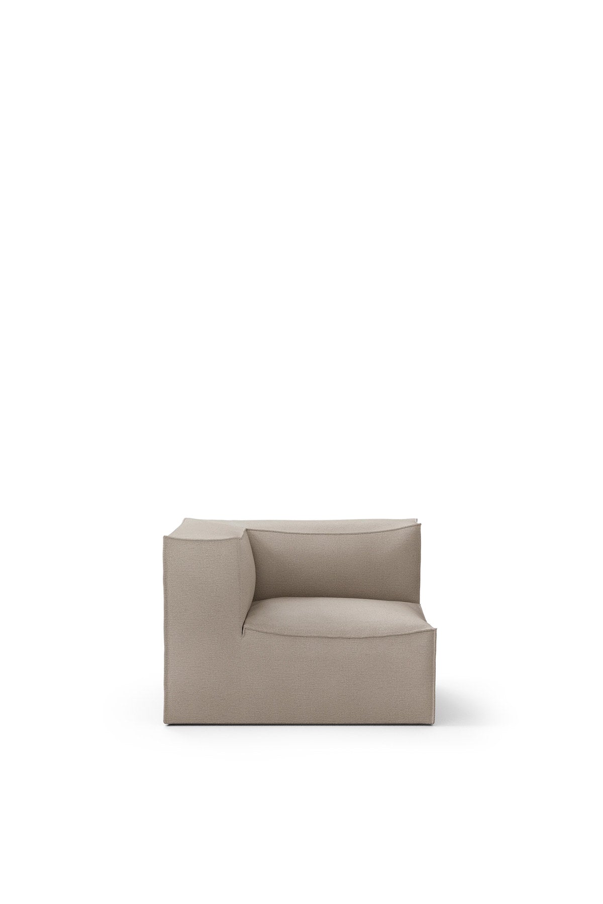 Catena Verbindungsecke, modulares Sofa mit gerundeter Form und Absteppnähten, Stoffbezug
