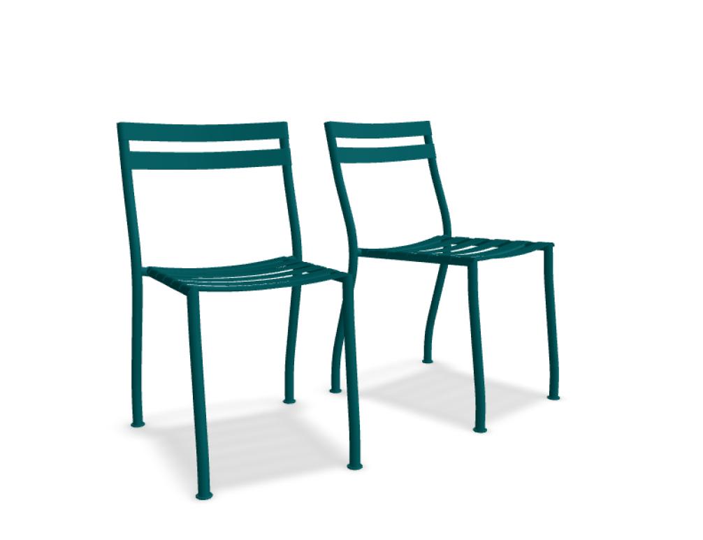 Flaner FLR01 - Stuhl, Set von 2 Stück in Türkis präsentiert im Onlineshop von KAQTU Design AG. Gartenstuhl ist von Mdd