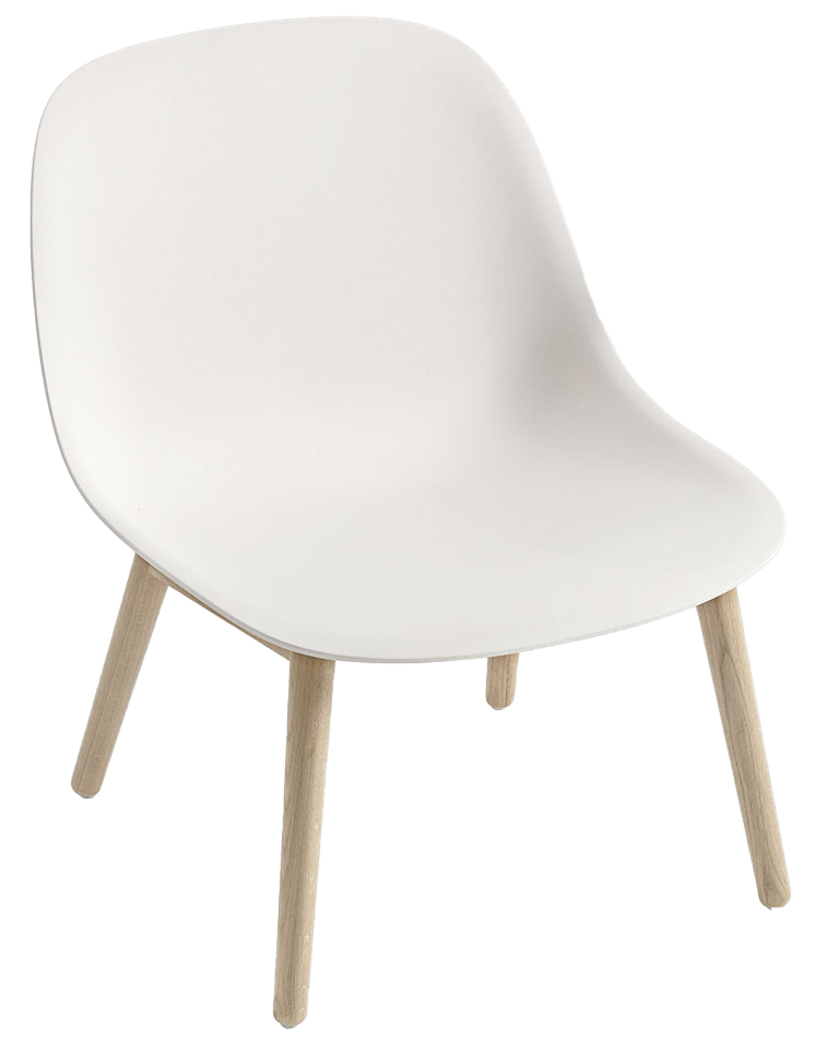 Fiber Lounge Sessel in Weiss / Eiche präsentiert im Onlineshop von KAQTU Design AG. Sessel ist von Muuto
