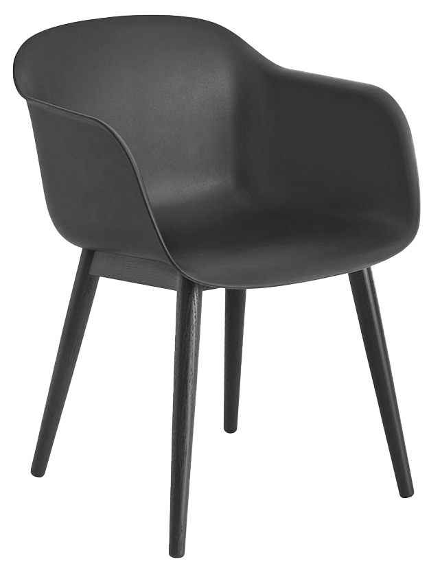 Fiber Armlehnstuhl in Schwarz präsentiert im Onlineshop von KAQTU Design AG. Schalenstuhl mit Armlehne ist von Muuto