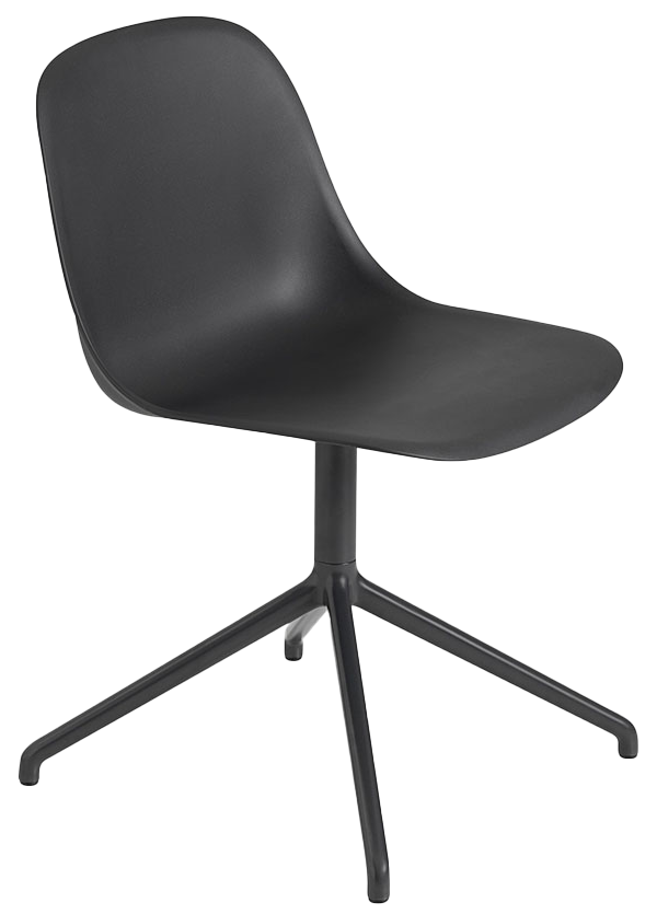 Fiber Side Stuhl drehbar in Schwarz / Schwarz präsentiert im Onlineshop von KAQTU Design AG. Dreh-Schalenstuhl ist von Muuto