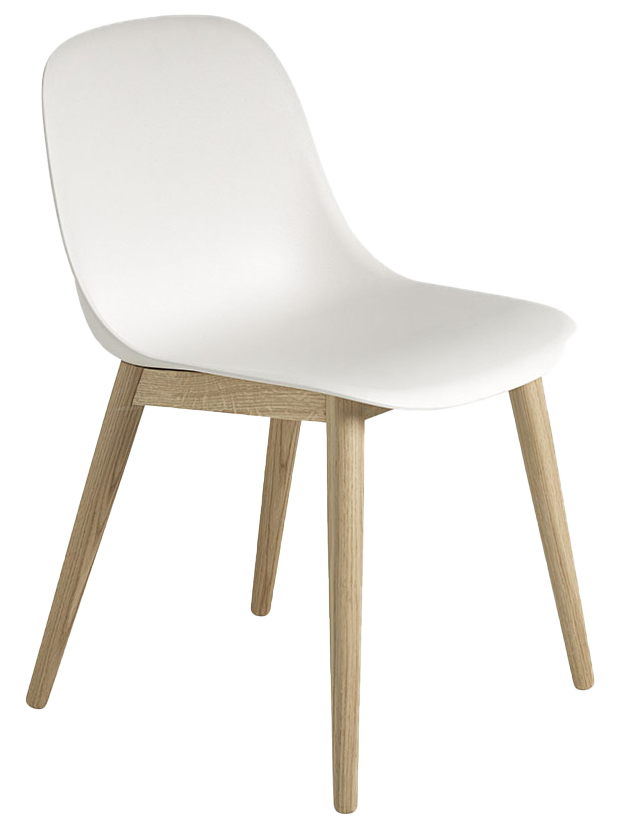Fiber Side Stuhl in Weiss / Eiche präsentiert im Onlineshop von KAQTU Design AG. Stuhl ist von Muuto
