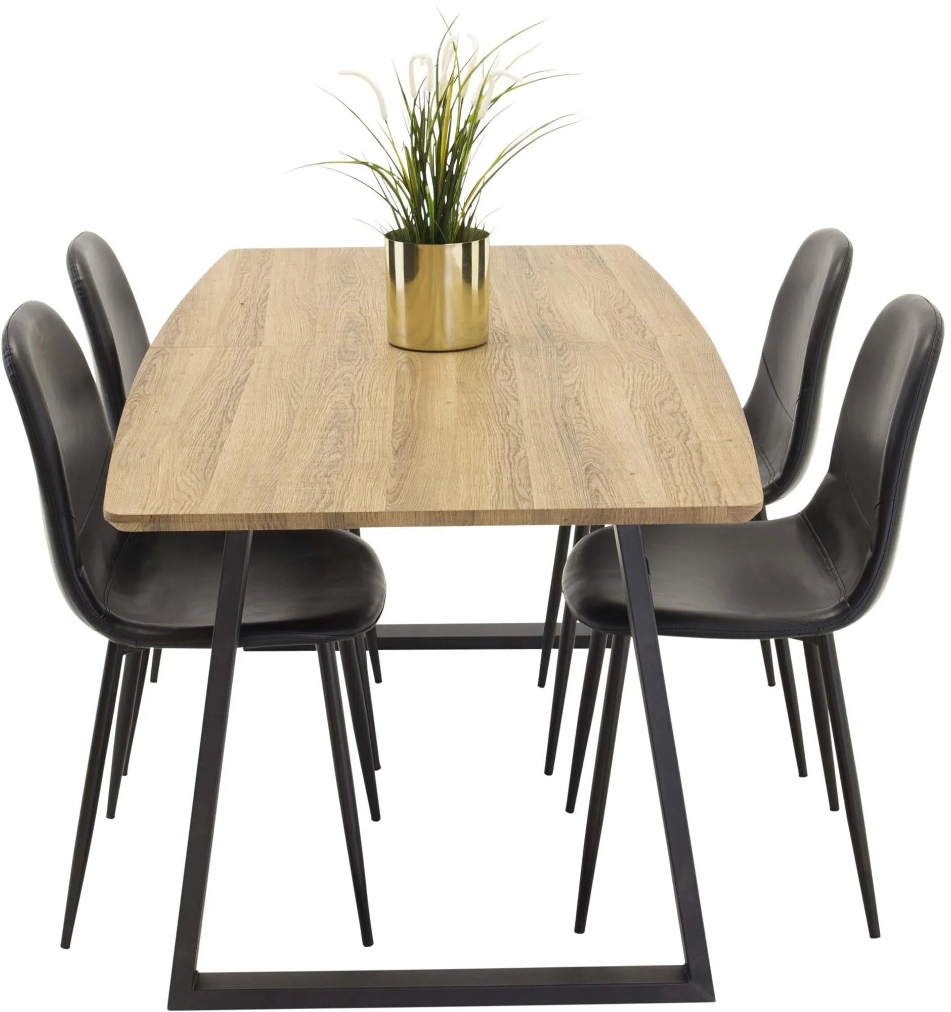 Das Inca Esszimmerset (Polar) von Venture Home umfasst einen 160cm Tisch und 4 Stühle im stilvollen, zeitgemäßen Design.