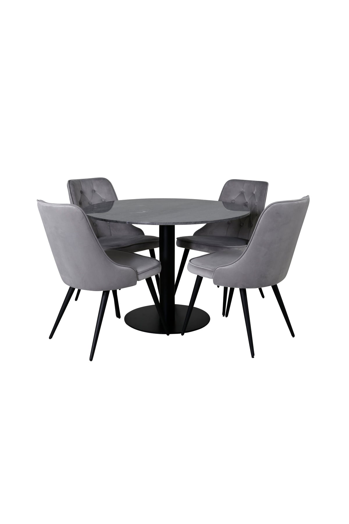 Estelle Esszimmerset + Velvet Deluxe 140cm/4St. in Schwarz präsentiert im Onlineshop von KAQTU Design AG. Esszimmerset ist von Venture Home