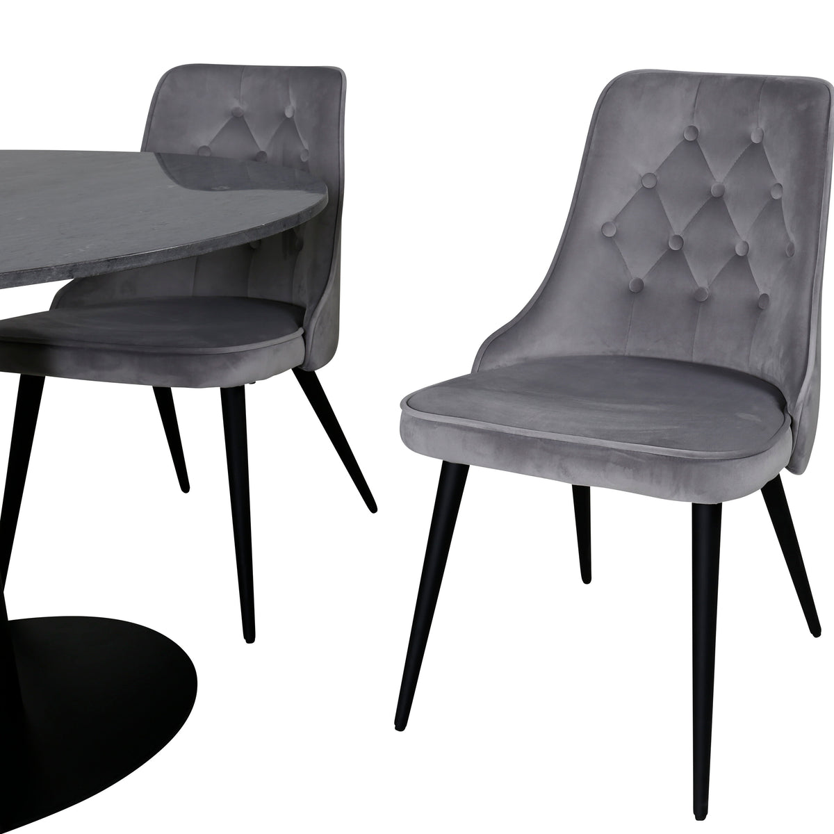 Estelle Esszimmerset + Velvet Deluxe 140cm/4St. in Schwarz präsentiert im Onlineshop von KAQTU Design AG. Esszimmerset ist von Venture Home