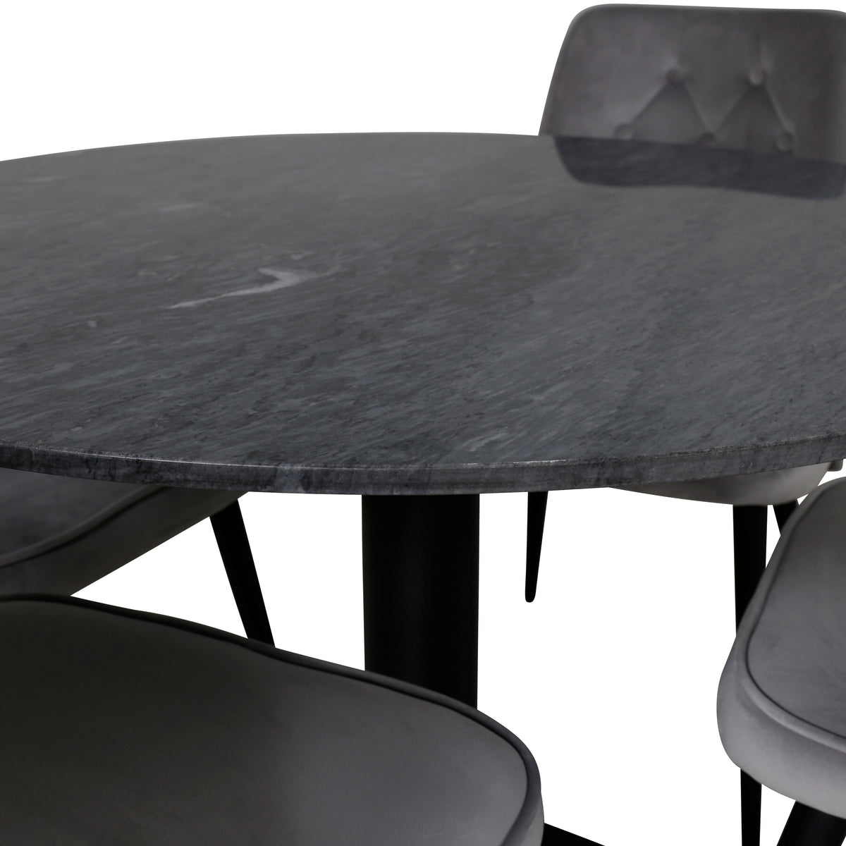 Estelle Esszimmerset + Velvet Deluxe 140cm/4St. in Schwarz präsentiert im Onlineshop von KAQTU Design AG. Esszimmerset ist von Venture Home
