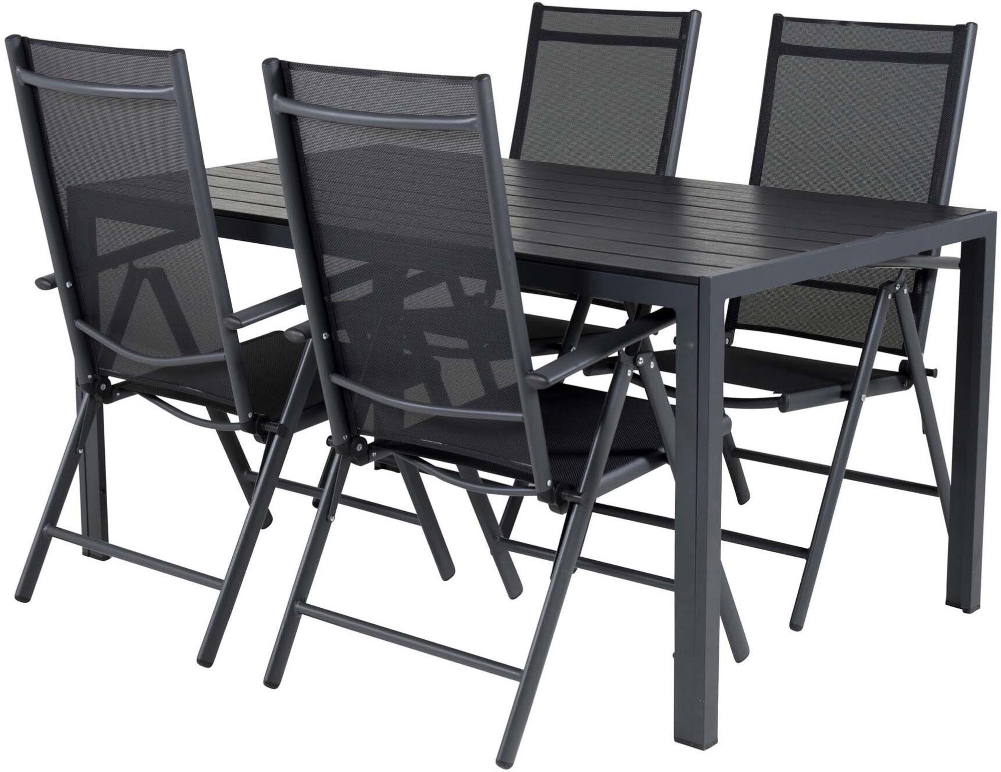 Break Outdoor-Tischset 150cm/4St. in Schwarz präsentiert im Onlineshop von KAQTU Design AG. Gartentischset ist von Venture Home