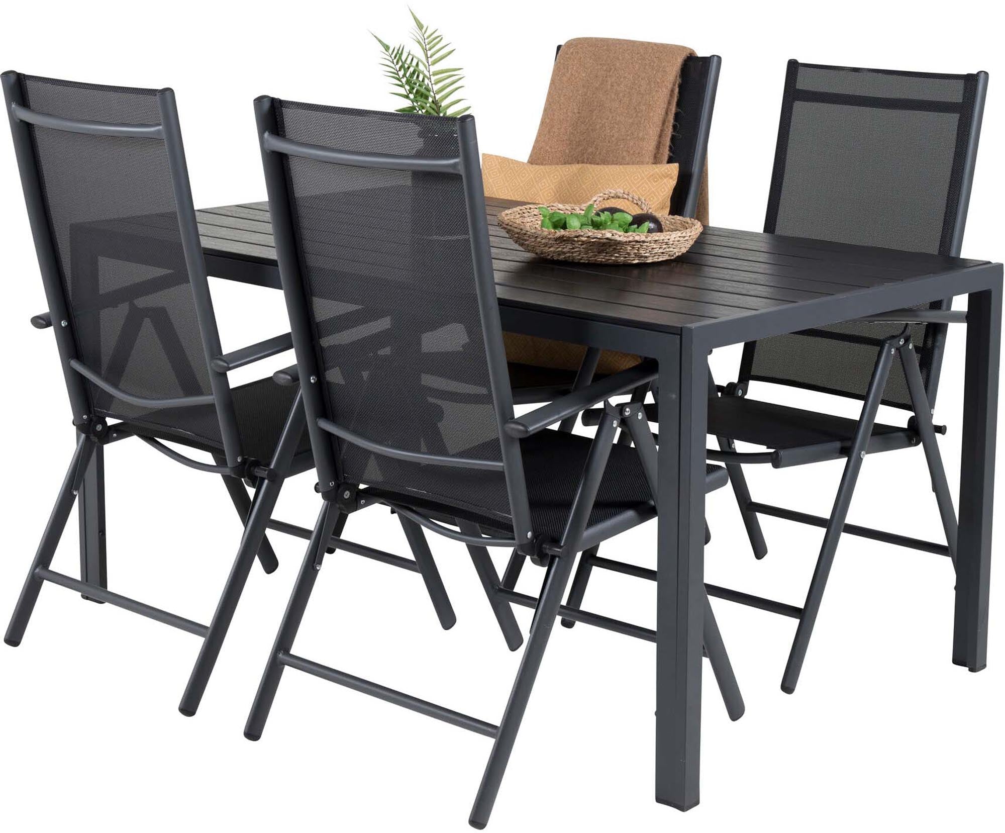 Break Outdoor-Tischset 150cm/4St. in Schwarz präsentiert im Onlineshop von KAQTU Design AG. Gartentischset ist von Venture Home