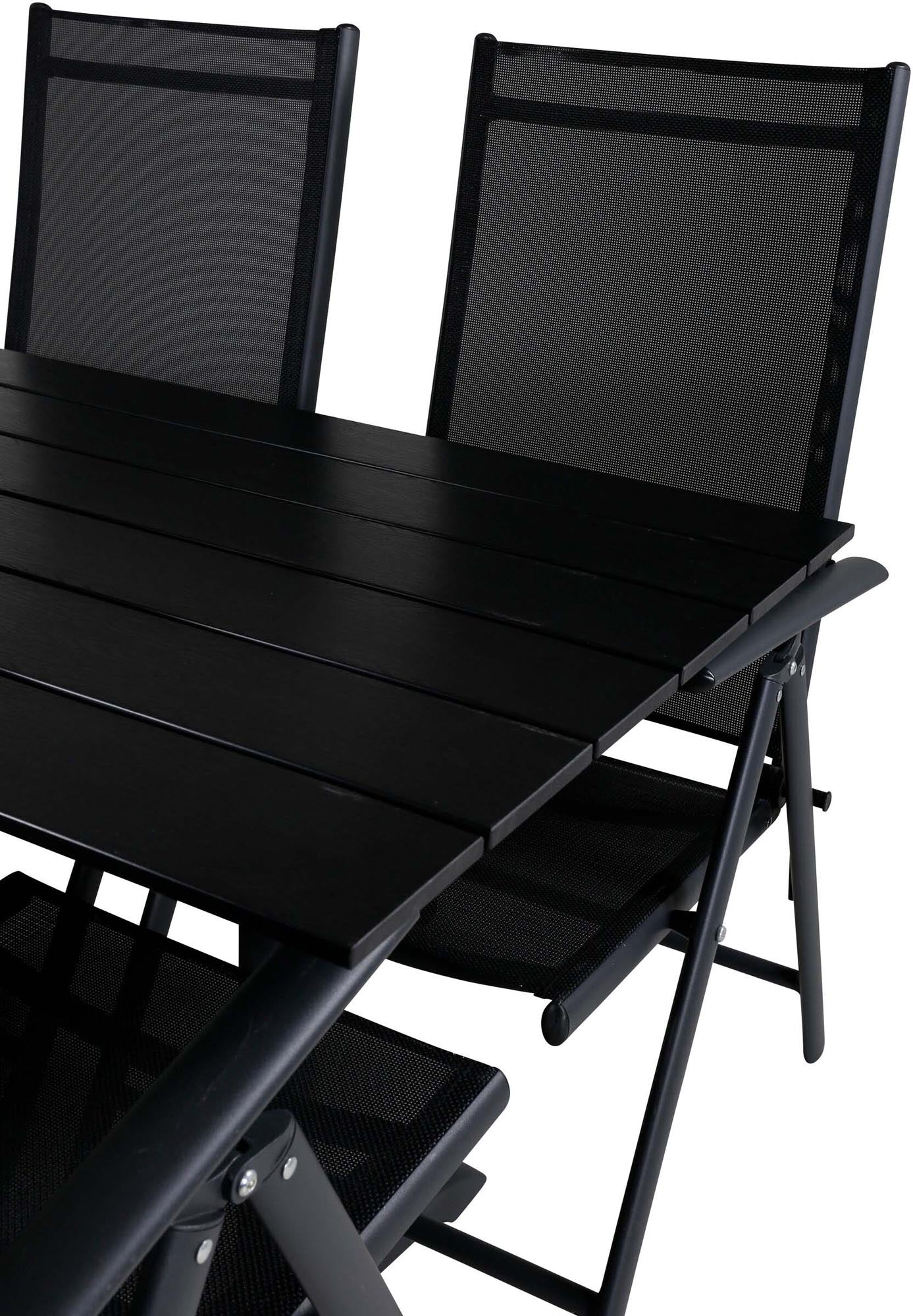 Denver Outdoor-Tischset + Break 120cm/4St. in Schwarz präsentiert im Onlineshop von KAQTU Design AG. Gartentischset ist von Venture Home