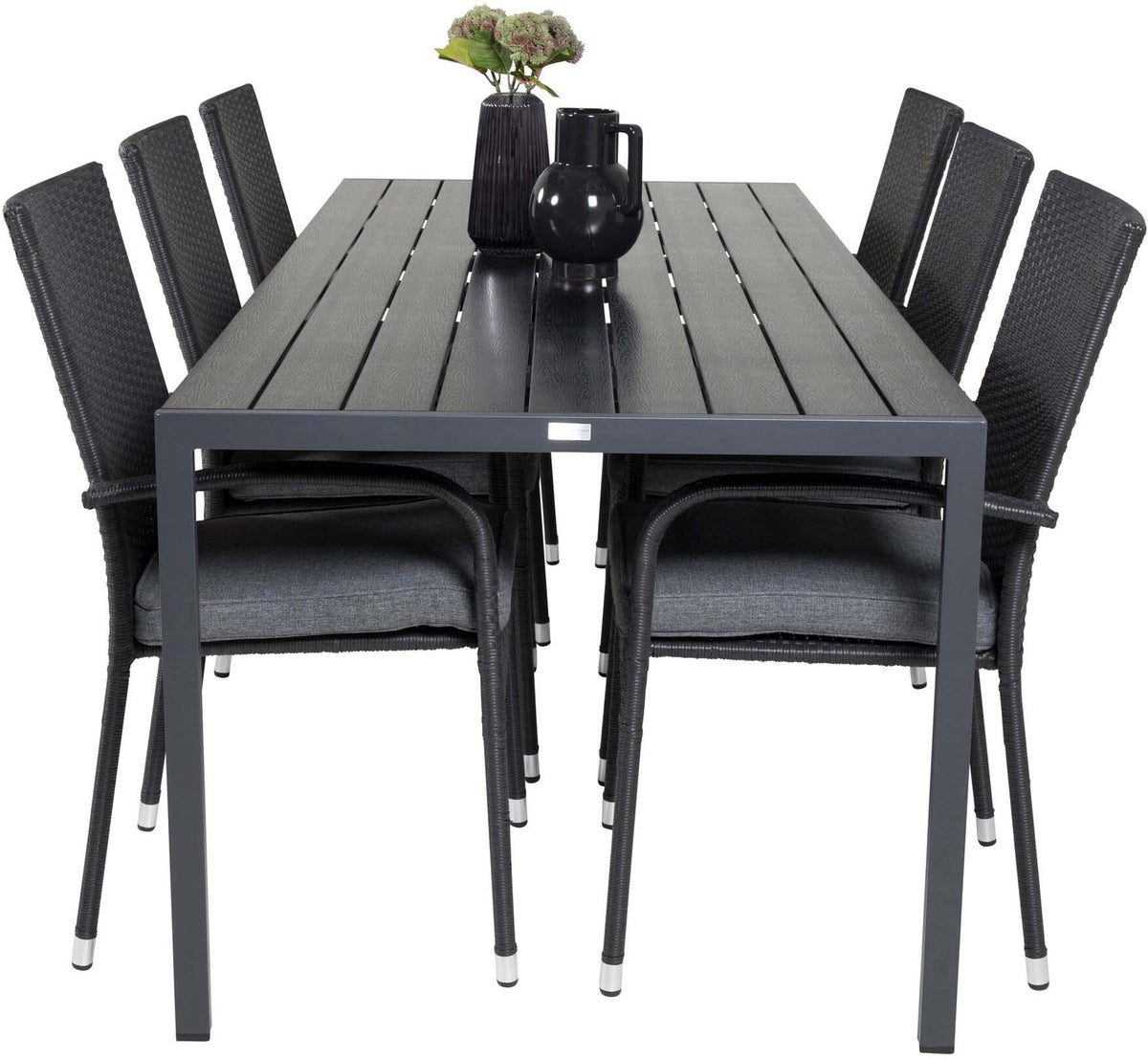 Break Outdoor-Tischset + Anna 205cm/6St. in Schwarz präsentiert im Onlineshop von KAQTU Design AG. Gartentischset ist von Venture Home