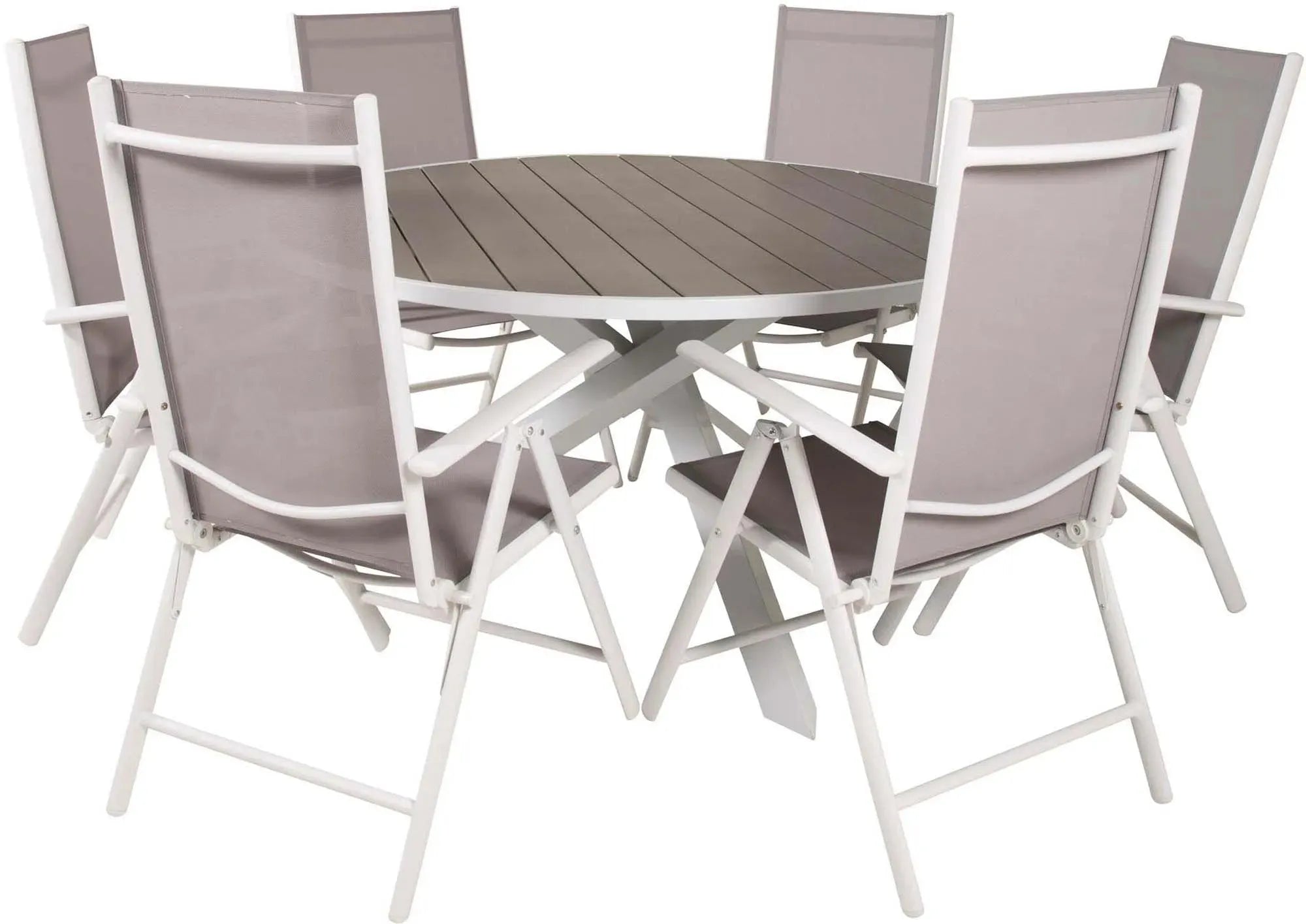 Elegantes Parma Outdoor-Tischset von Venture Home: Robuster Tisch & klappbare Stühle für stilvolle Gartenmomente.