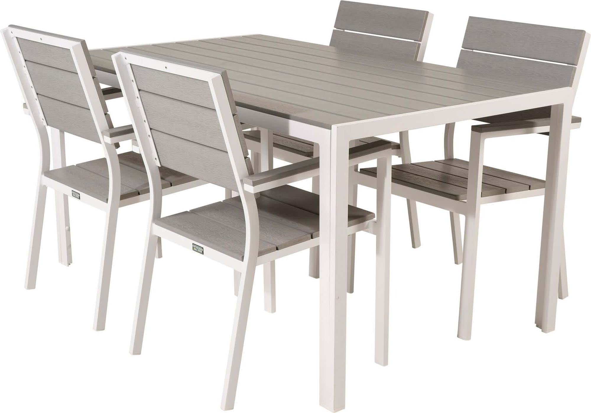 Break Outdoor-Tischset + Levels 150cm/4St. in Grau weiss präsentiert im Onlineshop von KAQTU Design AG. Gartentischset ist von Venture Home