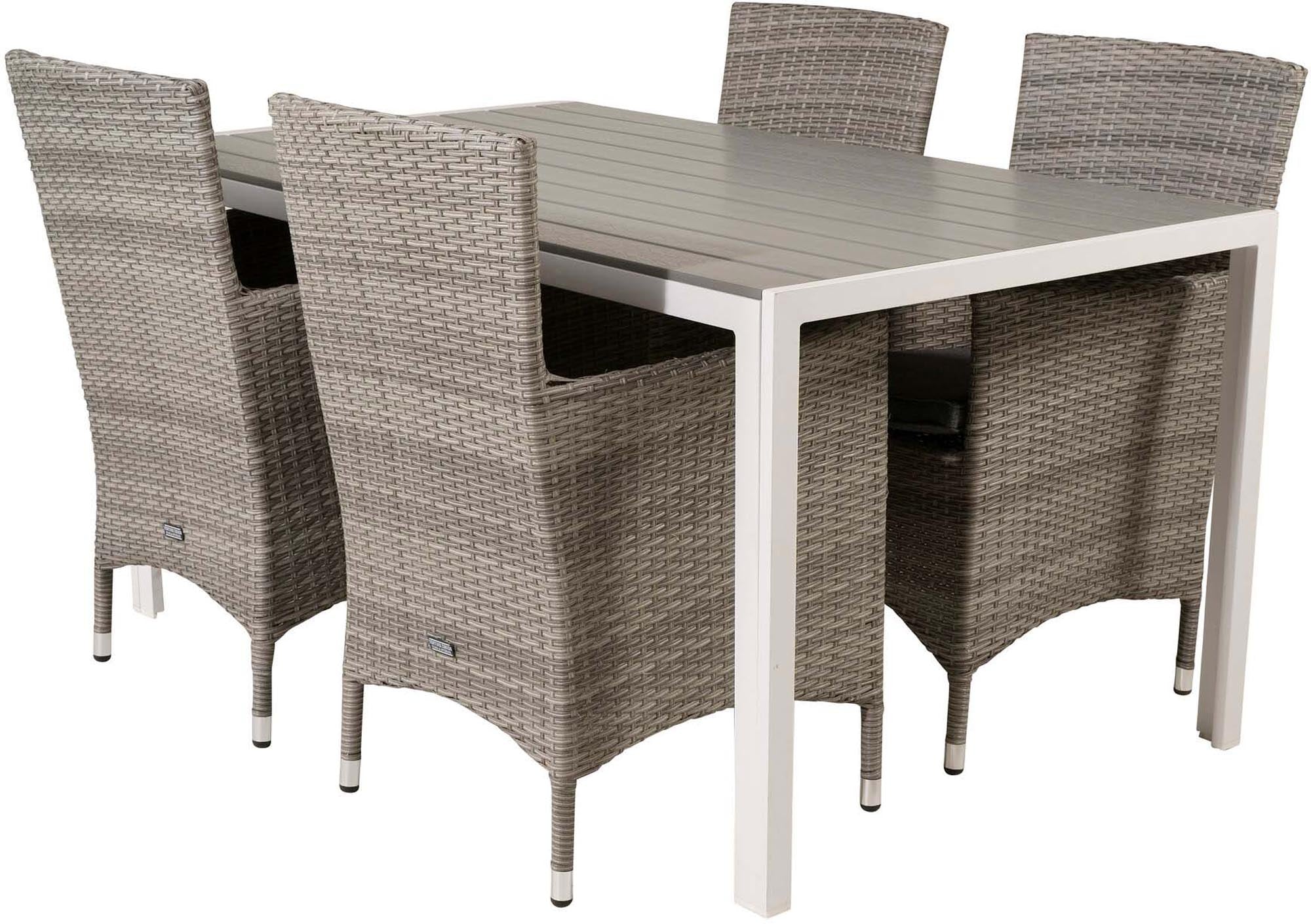 Break Outdoor-Tischset + Malin 150cm/4St. in Grau präsentiert im Onlineshop von KAQTU Design AG. Gartentischset ist von Venture Home