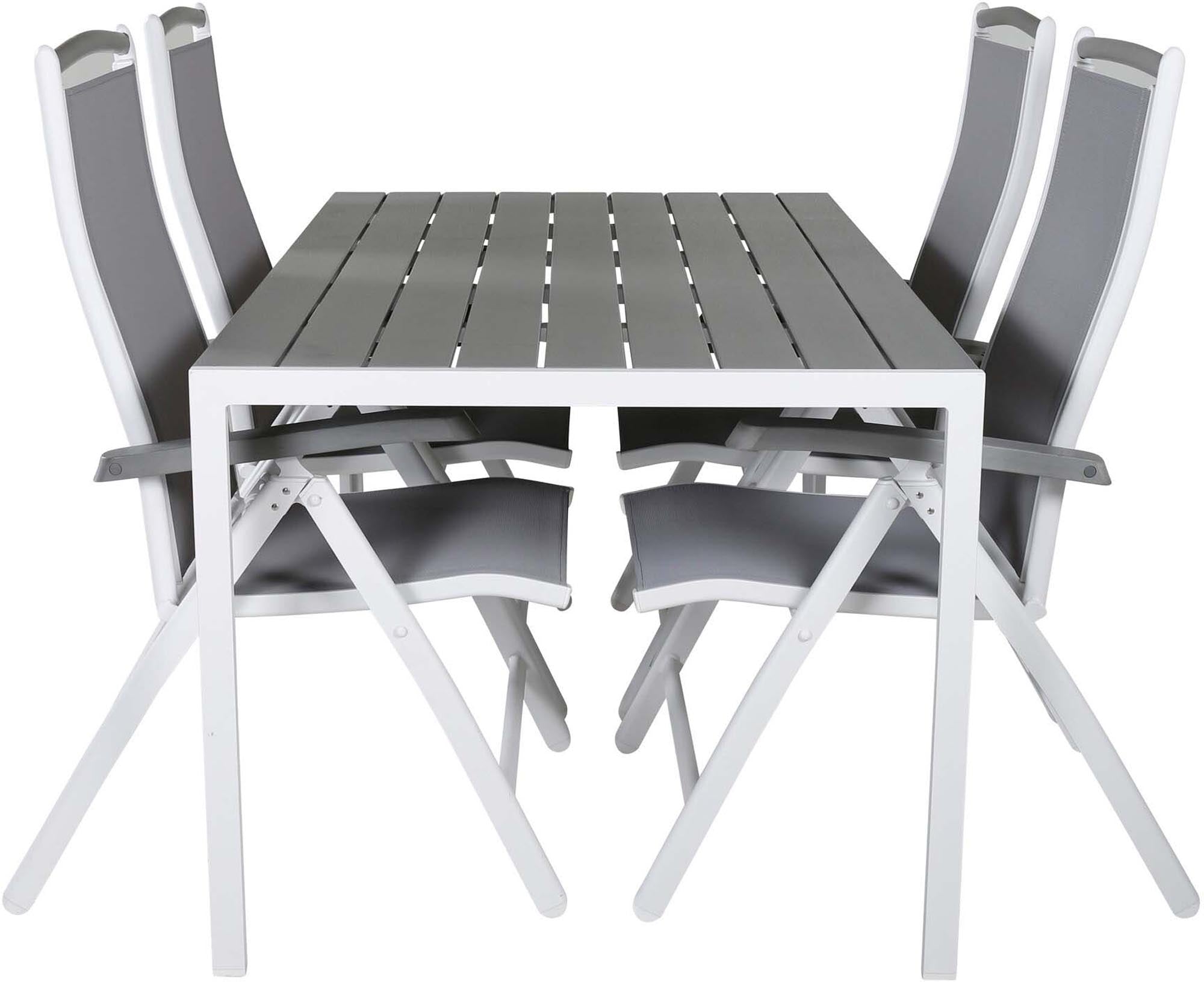 Break Outdoor-Tischset + Albany 150cm/4St. in Grau weiss präsentiert im Onlineshop von KAQTU Design AG. Gartentischset ist von Venture Home