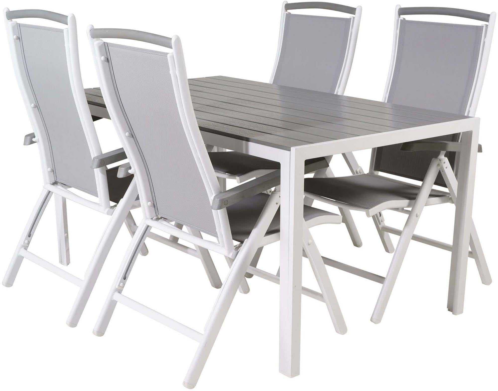 Break Outdoor-Tischset + Albany 150cm/4St. in Grau weiss präsentiert im Onlineshop von KAQTU Design AG. Gartentischset ist von Venture Home
