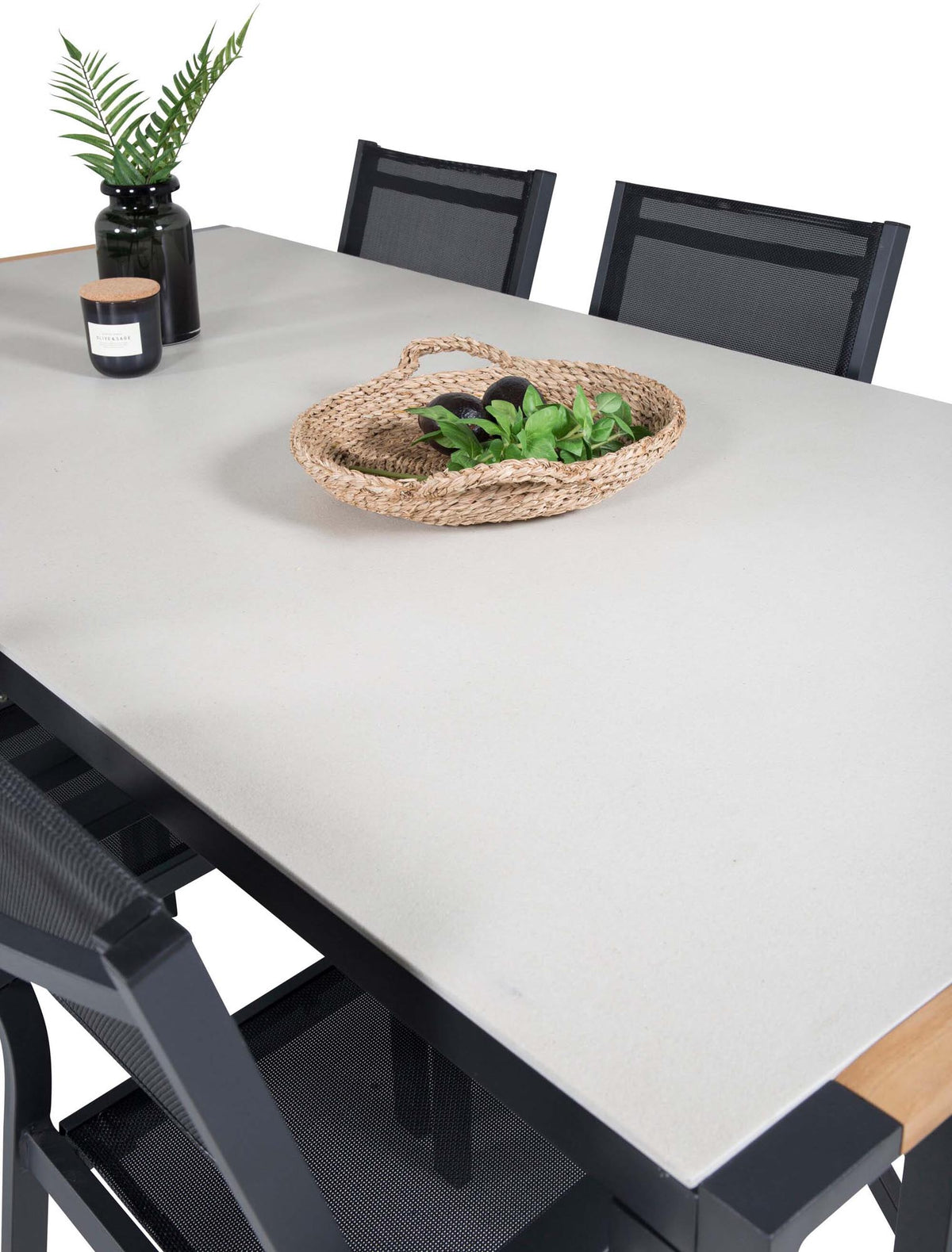 Texas Outdoor-Tischset + Copacabana 200cm/6St. in Schwarz präsentiert im Onlineshop von KAQTU Design AG. Gartentischset ist von Venture Home