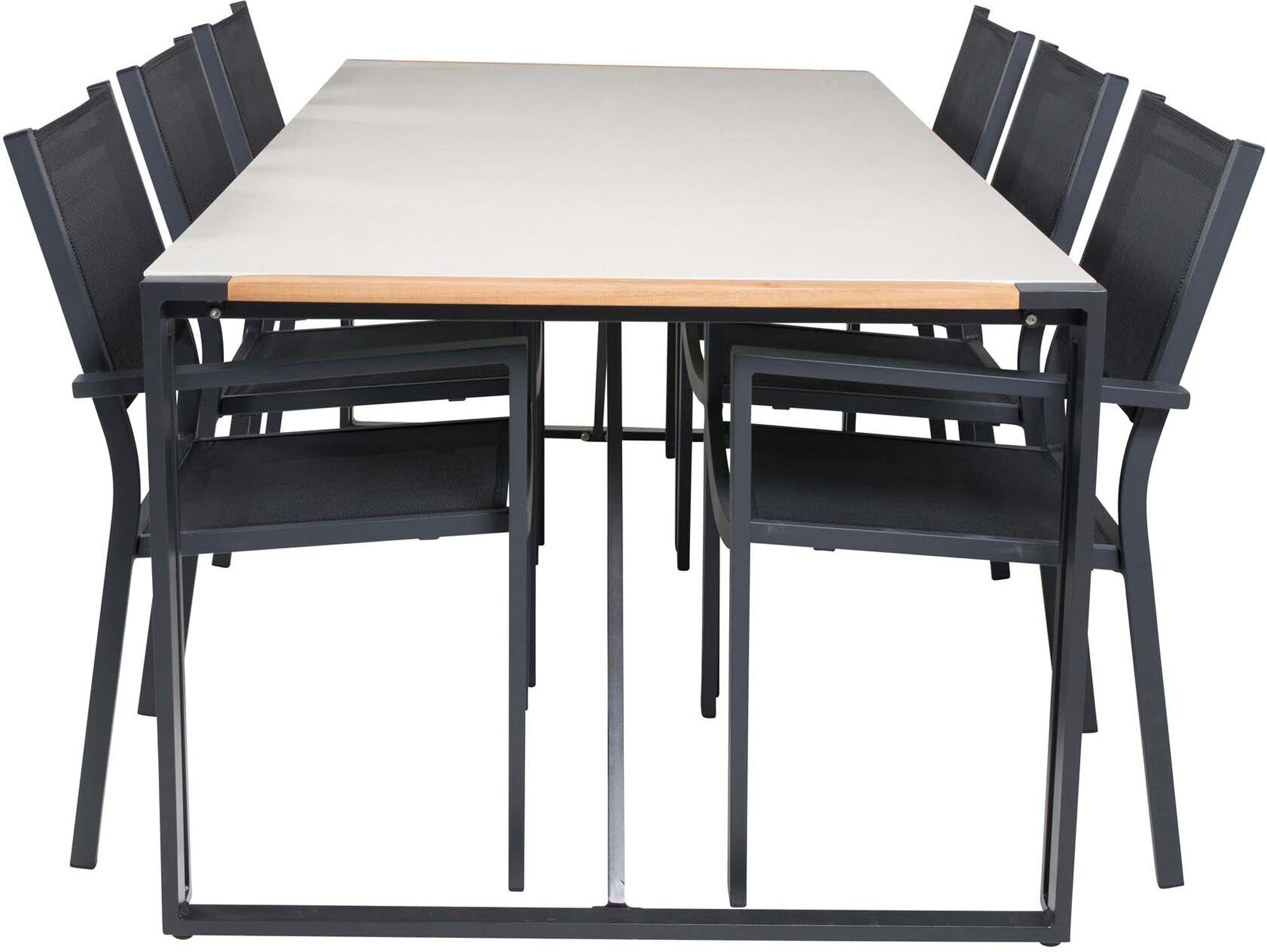 Texas Outdoor-Tischset + Copacabana 200cm/6St. in Schwarz präsentiert im Onlineshop von KAQTU Design AG. Gartentischset ist von Venture Home