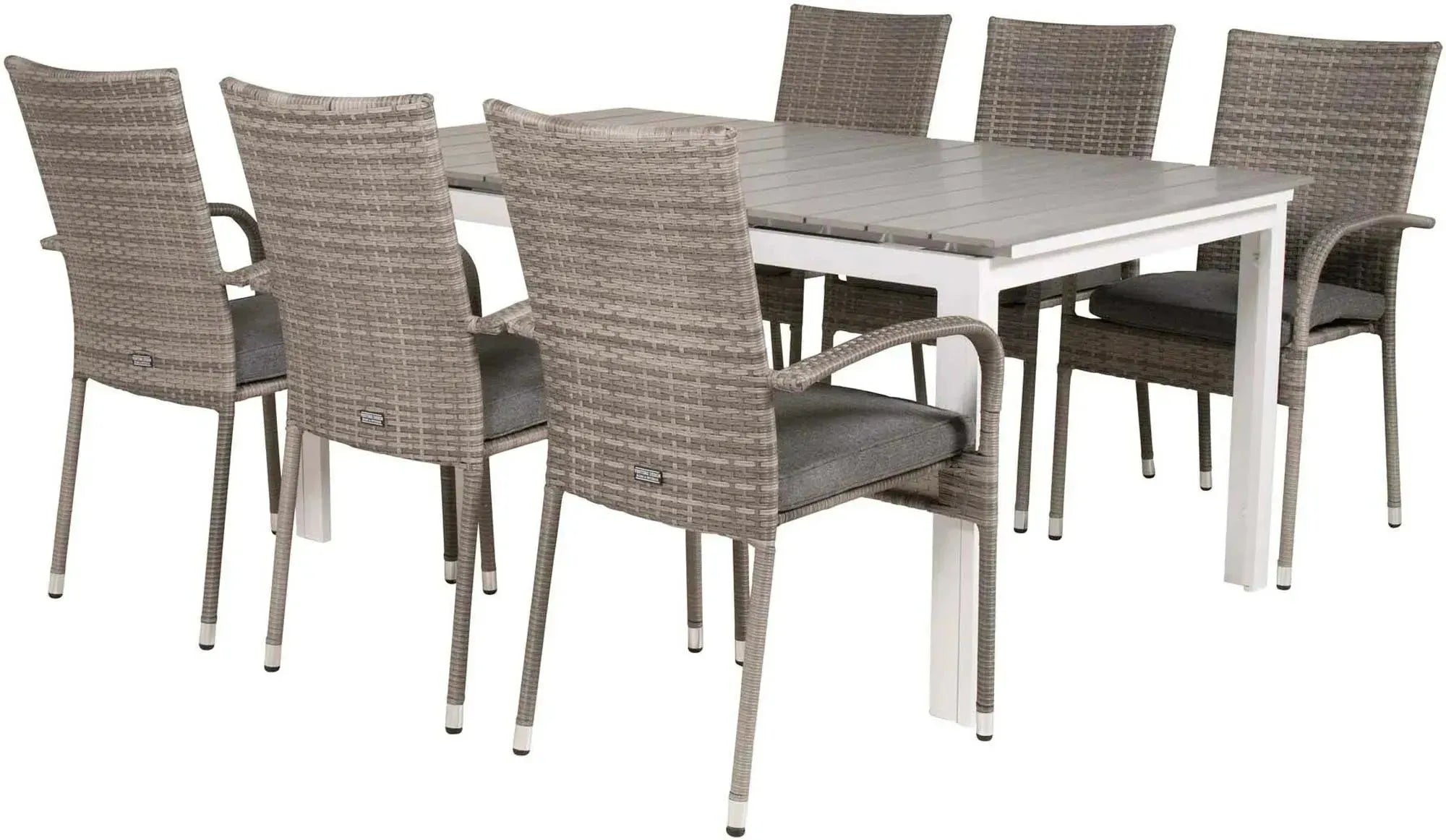 Venture Home: Stilvolles Outdoor-Set mit erweiterbarem Tisch & 6 Stühlen.