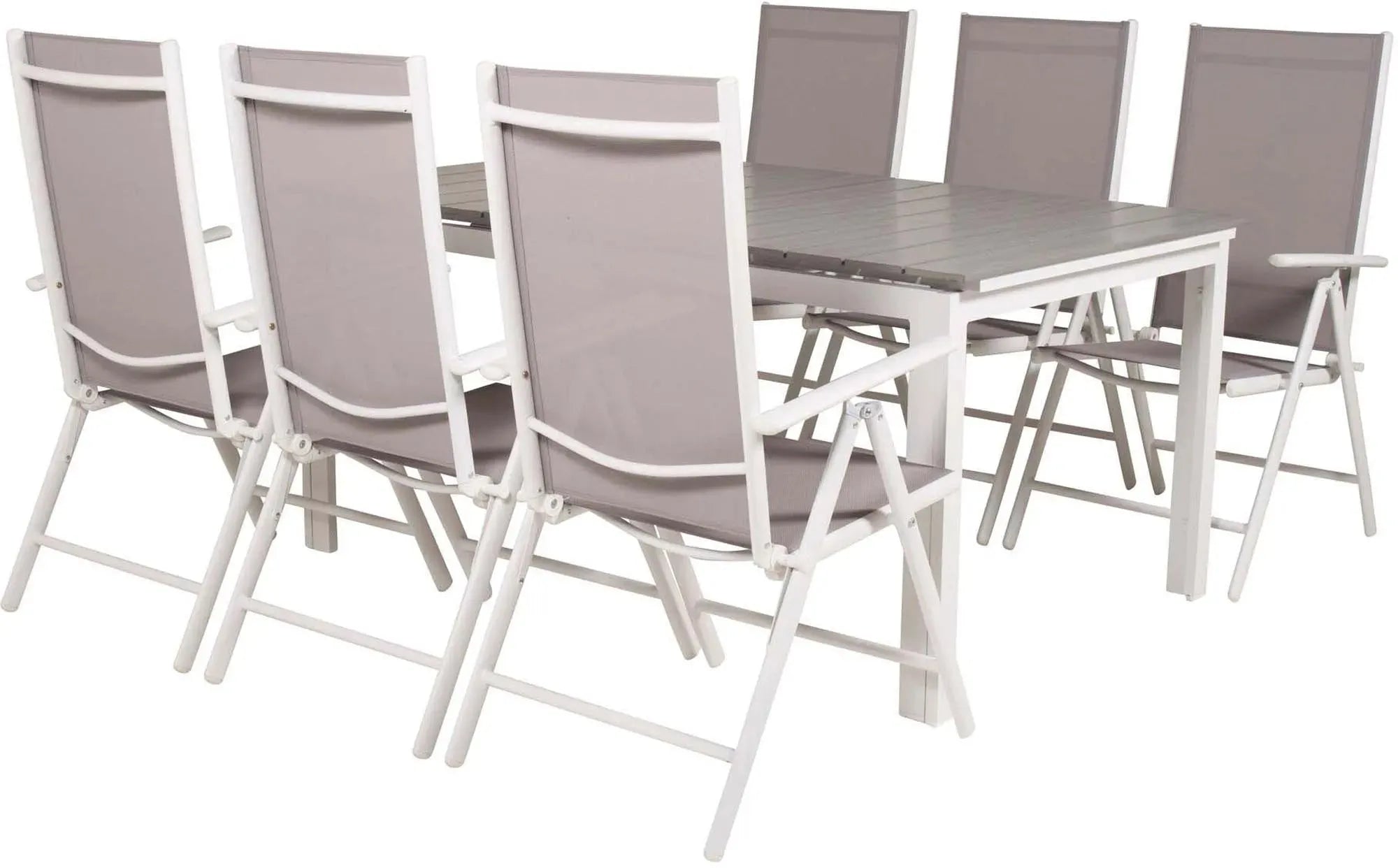 Robustes Outdoor-Tischset für flexible und stilvolle Gartenfeste.