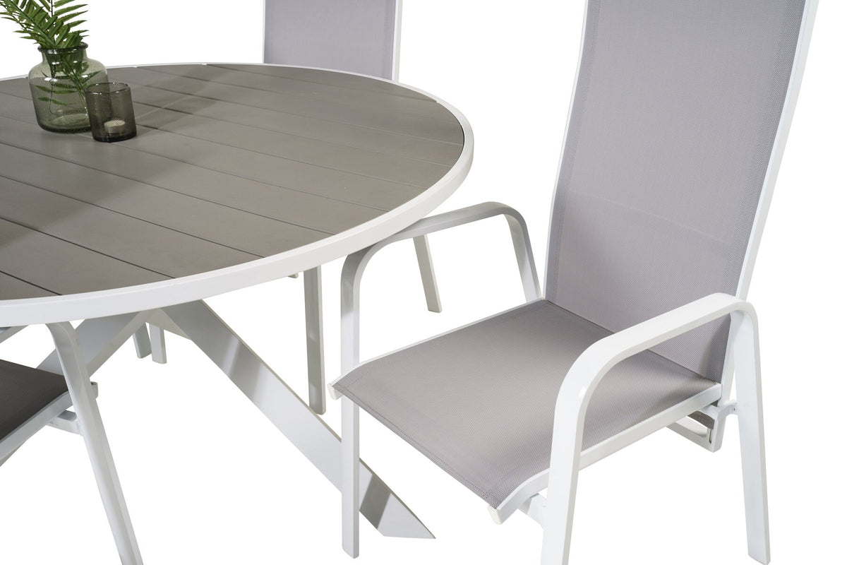 Parma Outdoor-Tischset + Copacabana ⌀140cm/4St.