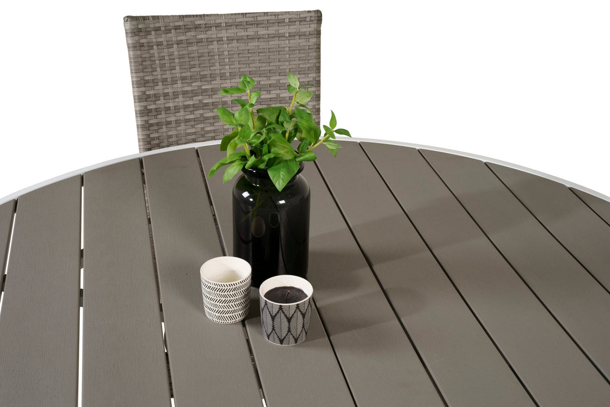 Parma Outdoor-Tischset + Anna ⌀140cm/4St. in Grau präsentiert im Onlineshop von KAQTU Design AG. Gartentischset ist von Venture Home