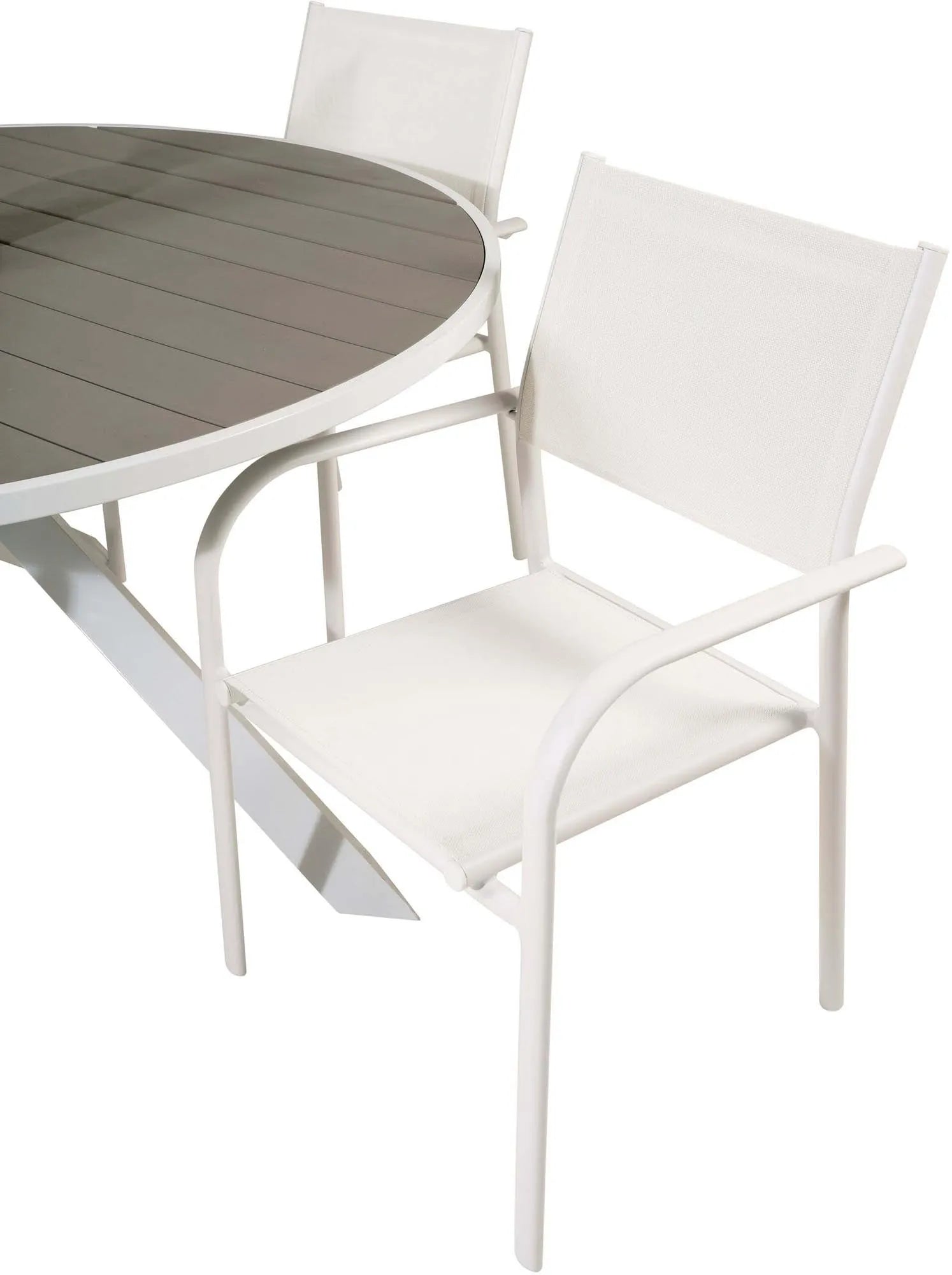 Elegantes Parma Set: Santorini Tisch für 4, perfekt für draußen.