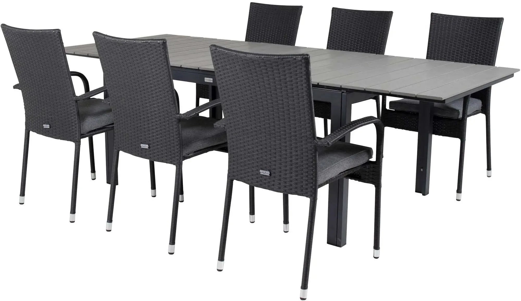 Venture Home Levels: Ausziehbares Tischset mit 6 Anna Stühlen.