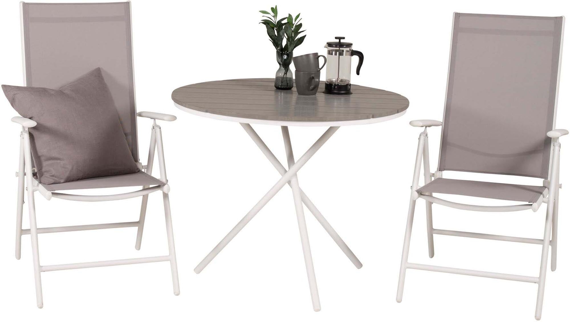 Parma Outdoor-Tischset + Break ⌀90cm/2St. in Grau weiss präsentiert im Onlineshop von KAQTU Design AG. Gartentischset ist von Venture Home