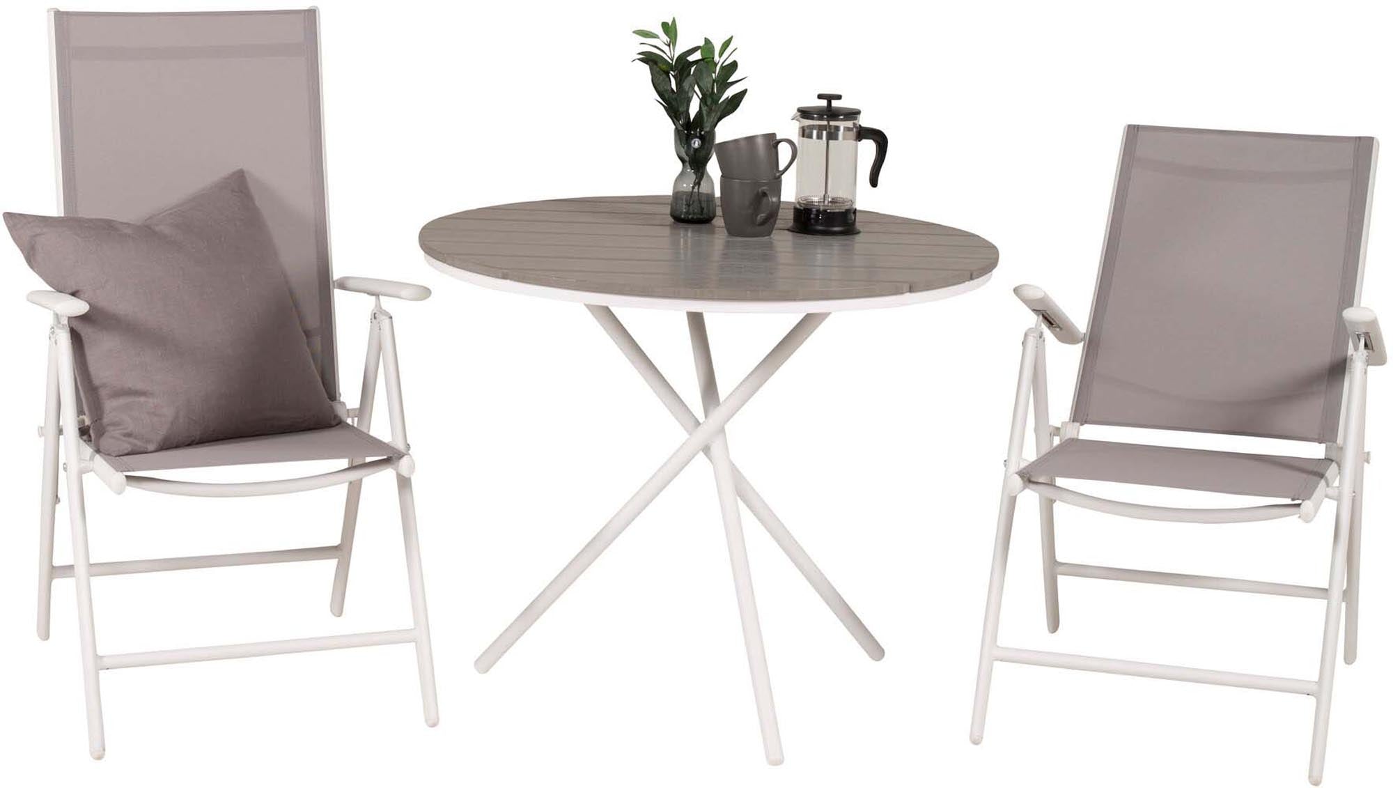 Parma Outdoor-Tischset + Break ⌀90cm/2St. in Grau weiss präsentiert im Onlineshop von KAQTU Design AG. Gartentischset ist von Venture Home