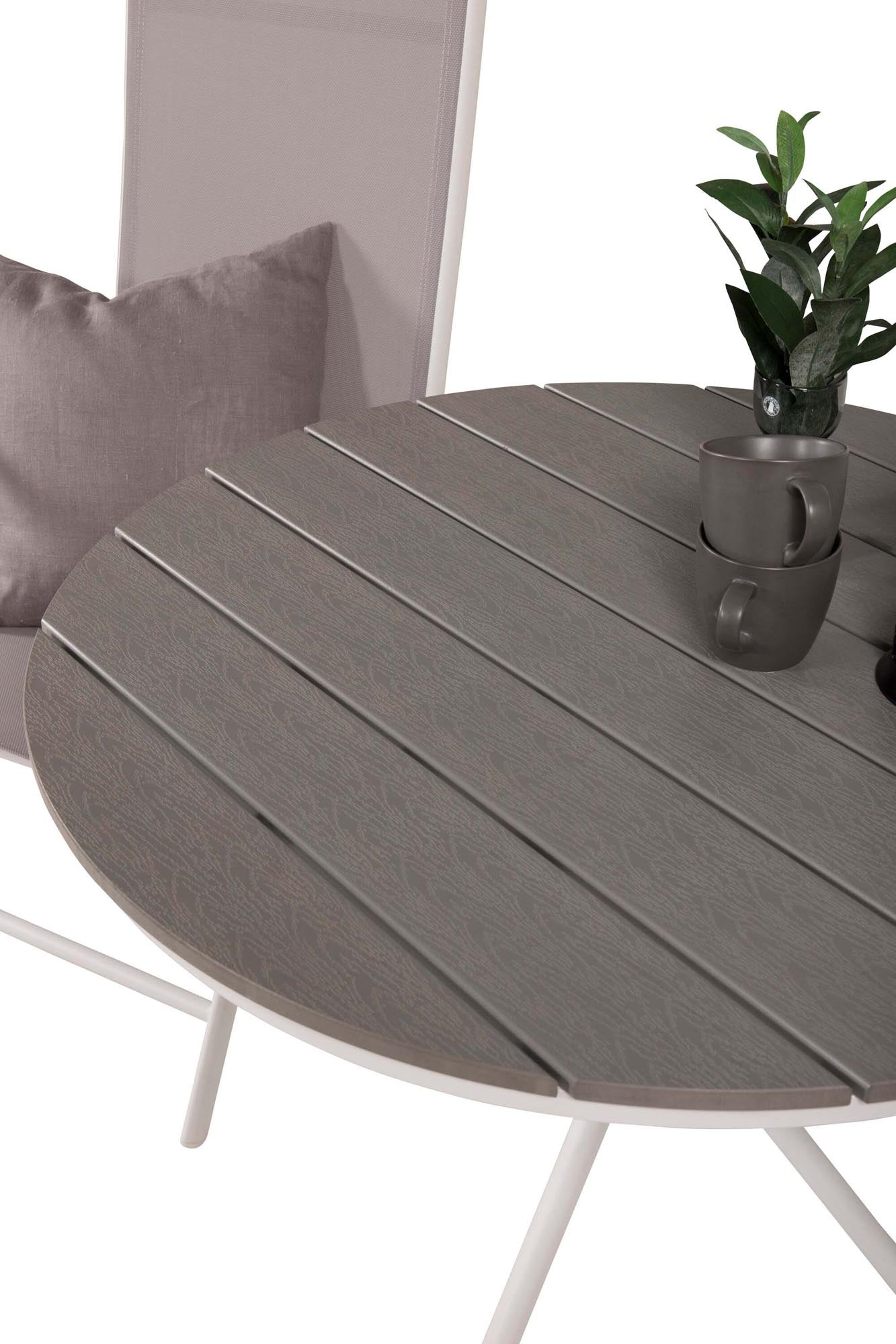 Parma Outdoor-Tischset + Break ⌀90cm/2St. in Grau weiss präsentiert im Onlineshop von KAQTU Design AG. Gartentischset ist von Venture Home