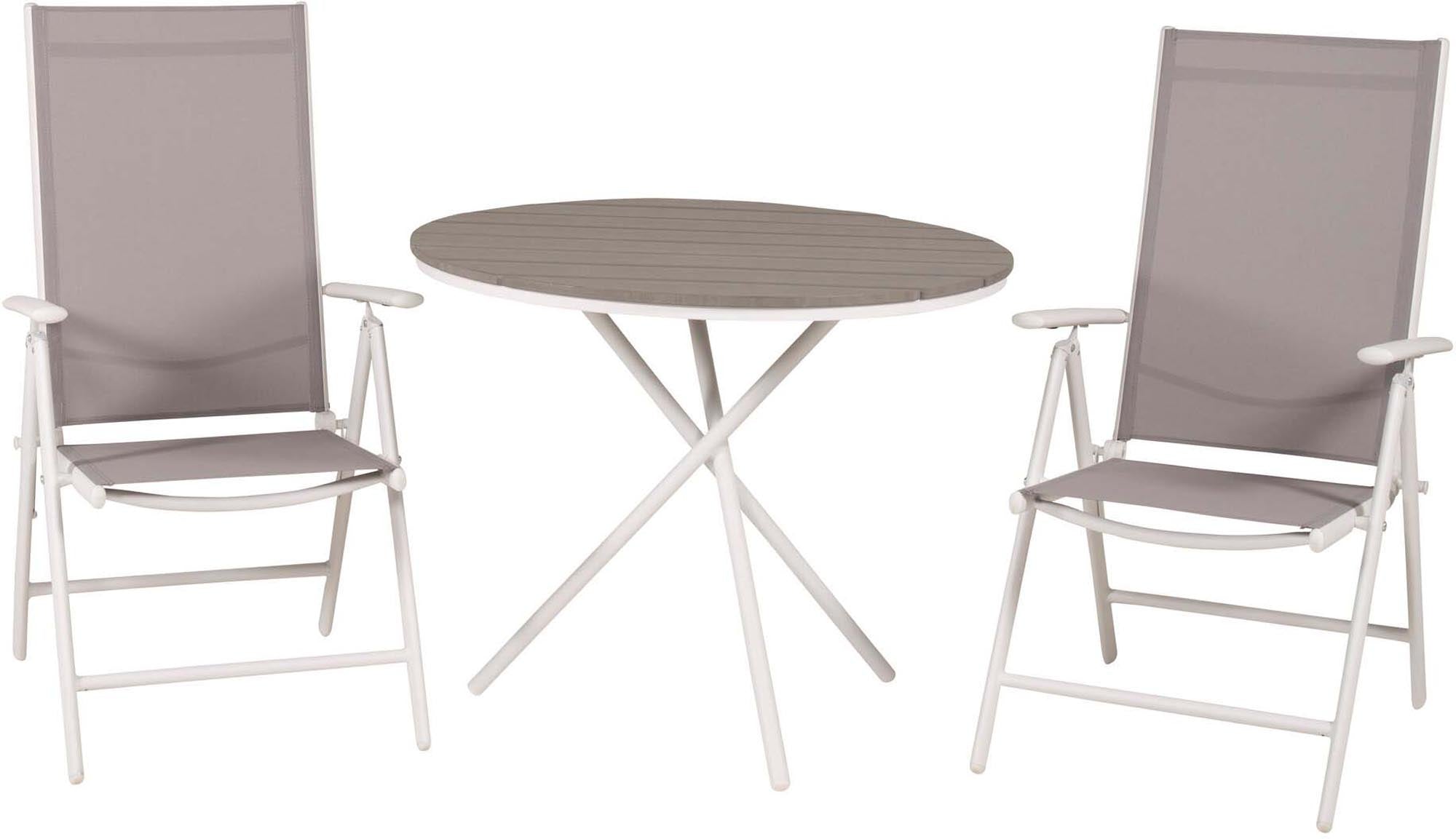 Parma Outdoor-Tischset + Break ⌀90cm/2St. in Grau weiss präsentiert im Onlineshop von KAQTU Design AG. Gartentischset ist von Venture Home