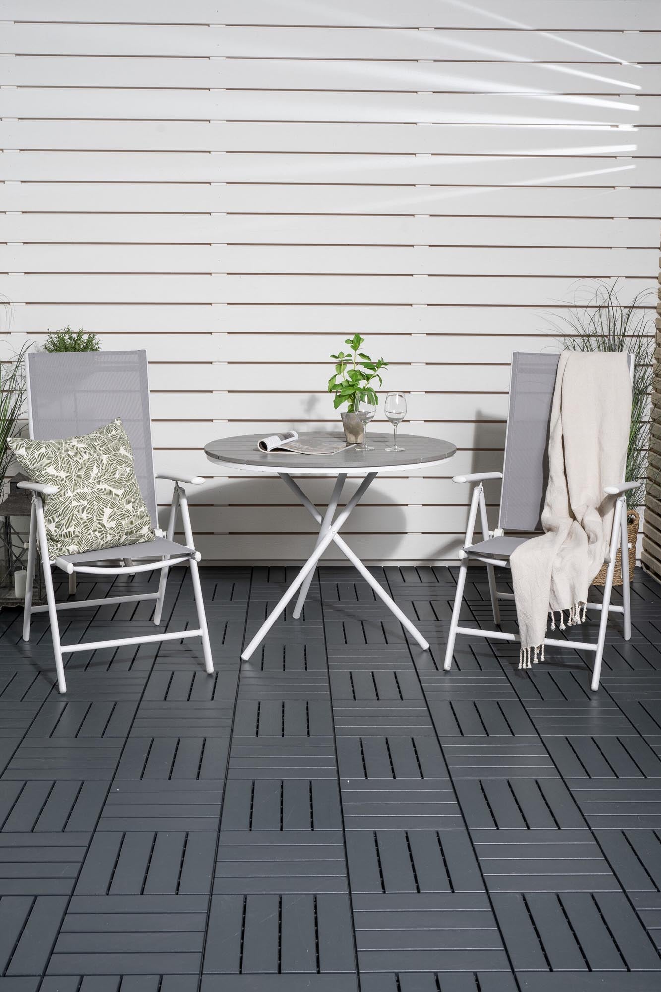 Parma Outdoor-Tischset + Break ⌀90cm/2St. in Grau weiss präsentiert im Onlineshop von KAQTU Design AG. Gartentischset ist von Venture Home