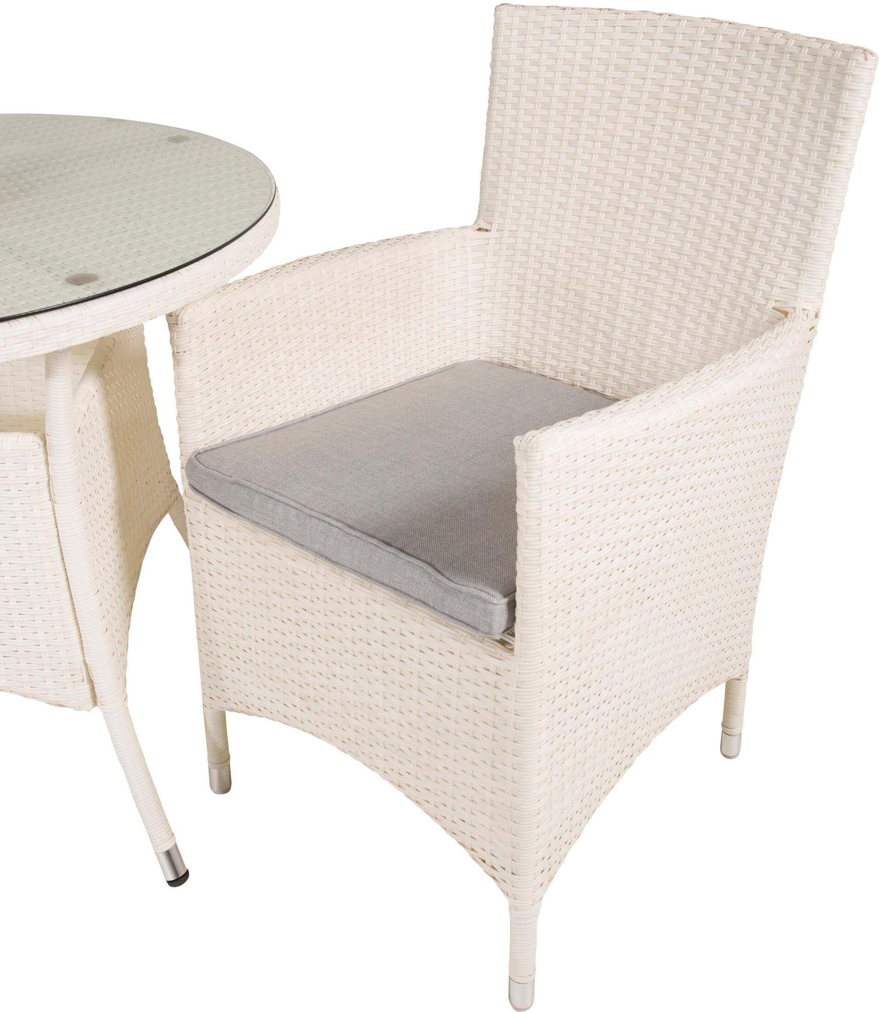 Volta Outdoor-Tischset + Malin ⌀90cm/2St. in Grau weiss präsentiert im Onlineshop von KAQTU Design AG. Gartentischset ist von Venture Home