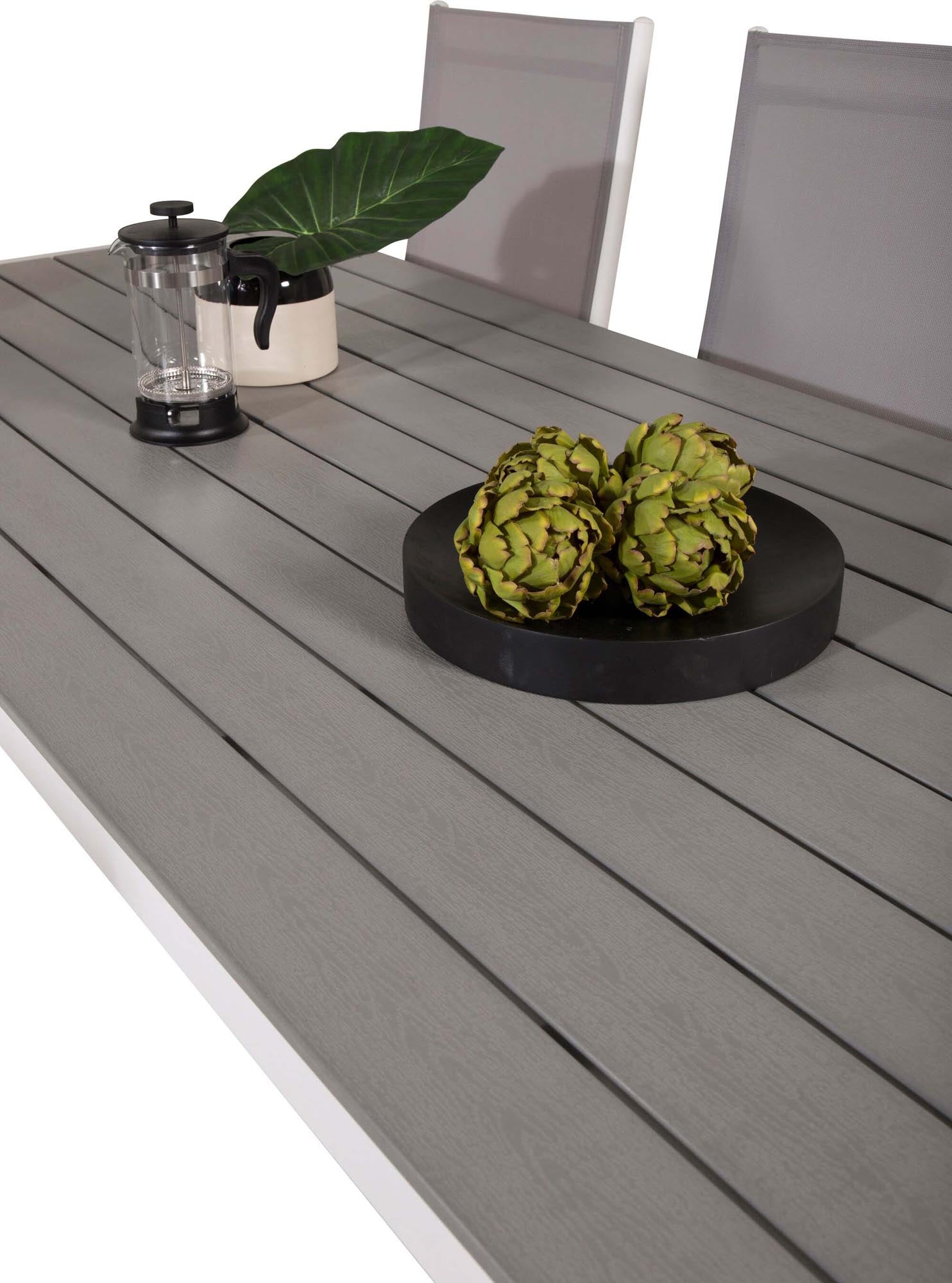 Break Outdoor-Tischset 205cm/6St. in Grau weiss präsentiert im Onlineshop von KAQTU Design AG. Gartentischset ist von Venture Home
