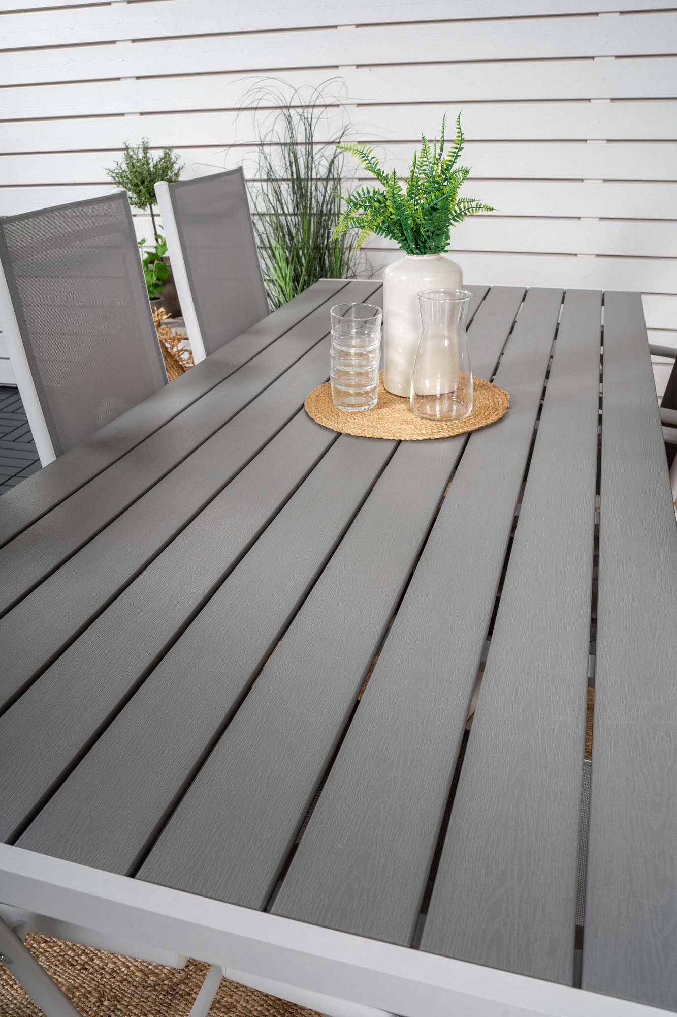 Break Outdoor-Tischset 205cm/6St. in Grau weiss präsentiert im Onlineshop von KAQTU Design AG. Gartentischset ist von Venture Home