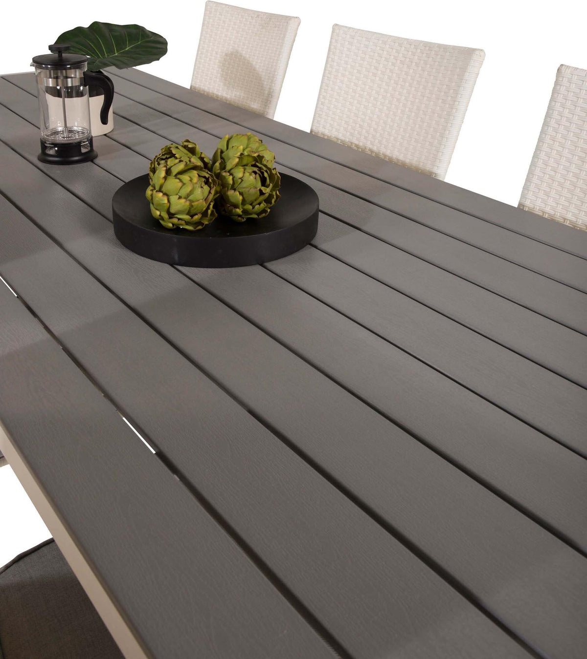 Break Outdoor-Tischset + Anna 205cm/6St. in Grau weiss präsentiert im Onlineshop von KAQTU Design AG. Gartentischset ist von Venture Home
