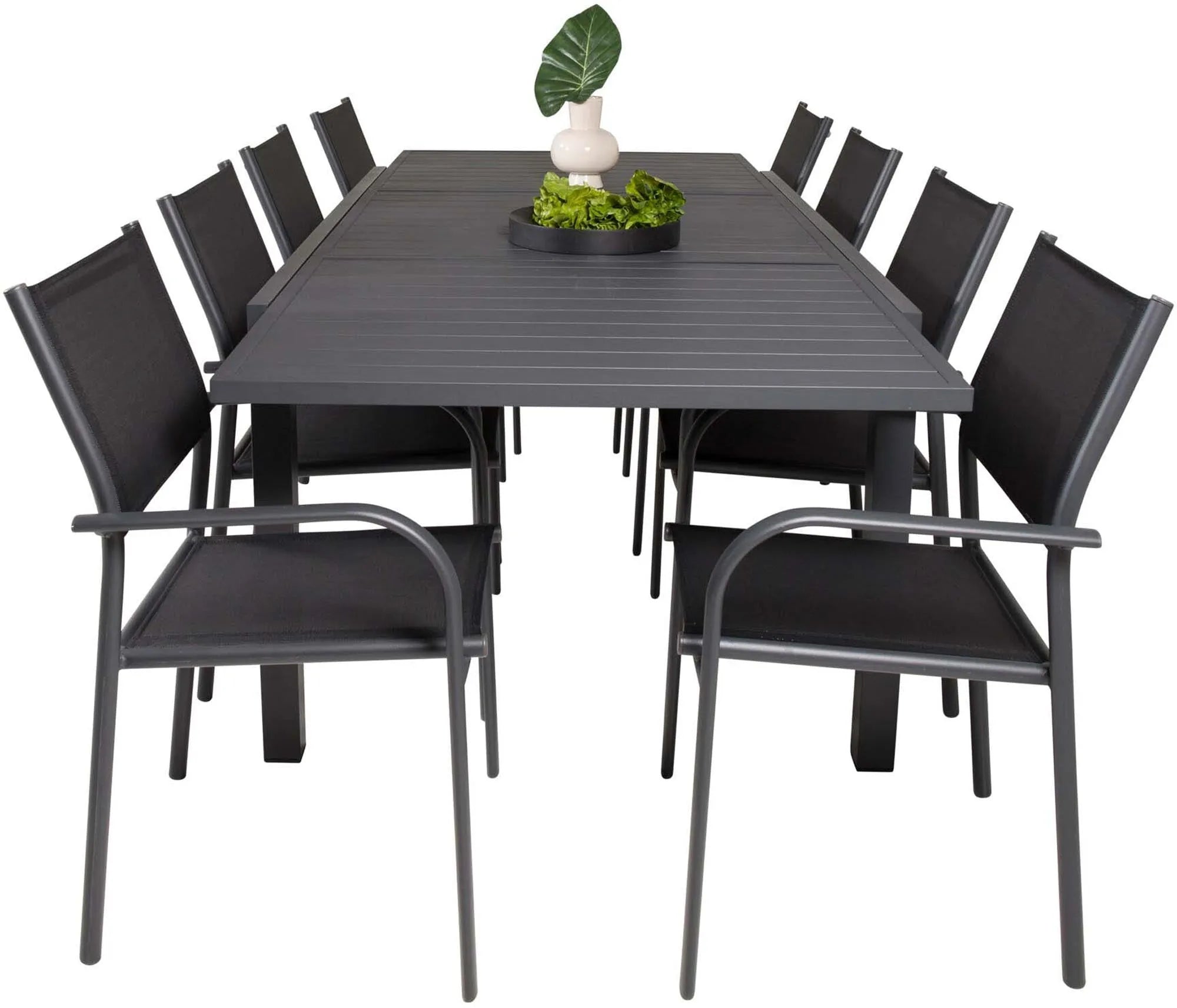 Elegantes Marbella Set: Ausziehbarer Tisch & 8 Stühle für draußen.