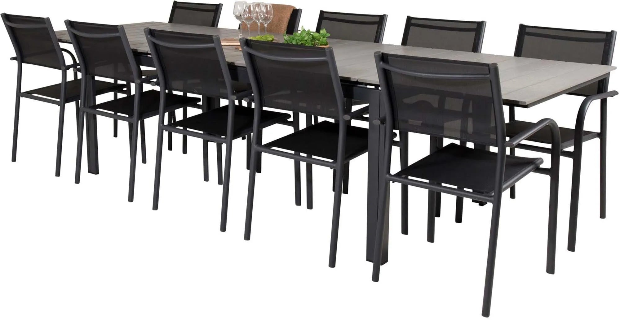Elegantes 8-Personen Outdoor-Set, 224cm, von Venture Home.