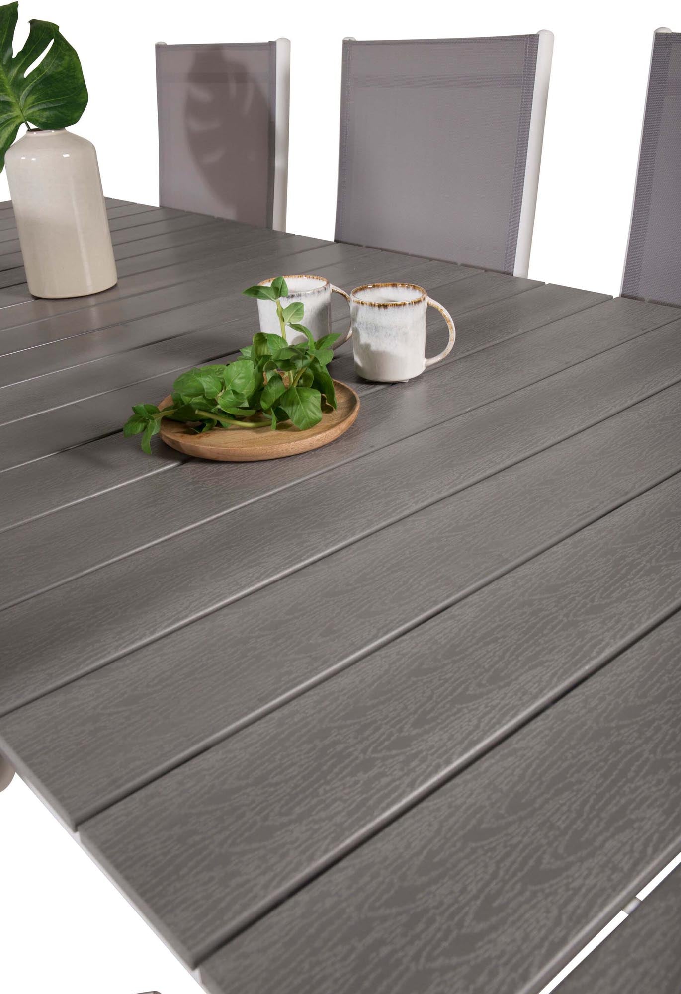 Levels Outdoor-Tischset + Break 229cm/6St. in Grau weiss präsentiert im Onlineshop von KAQTU Design AG. Gartentischset ist von Venture Home