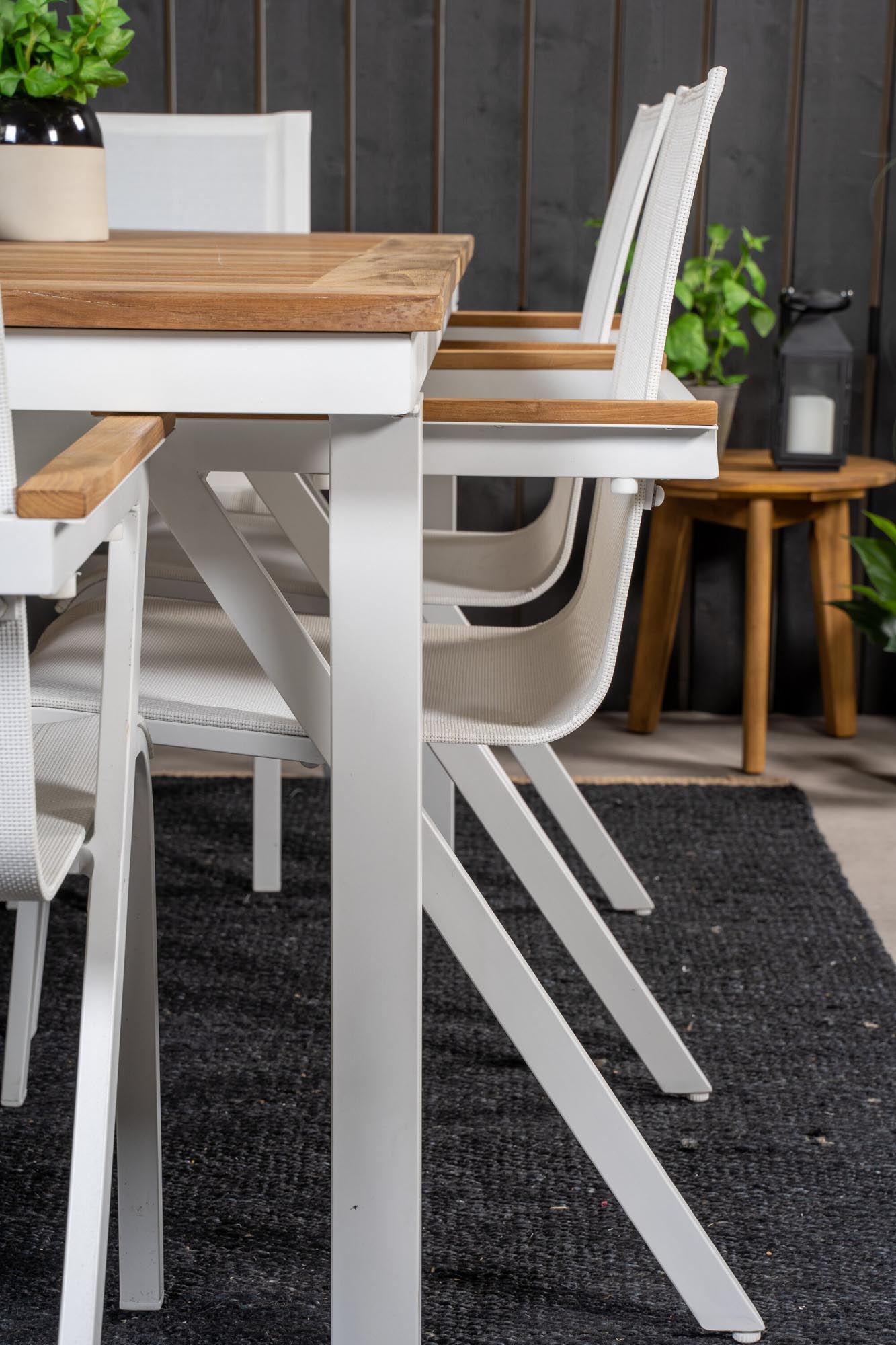 Panama Outdoor-Tischset + Mexico 160cm/6St. in Weiss präsentiert im Onlineshop von KAQTU Design AG. Gartentischset ist von Venture Home