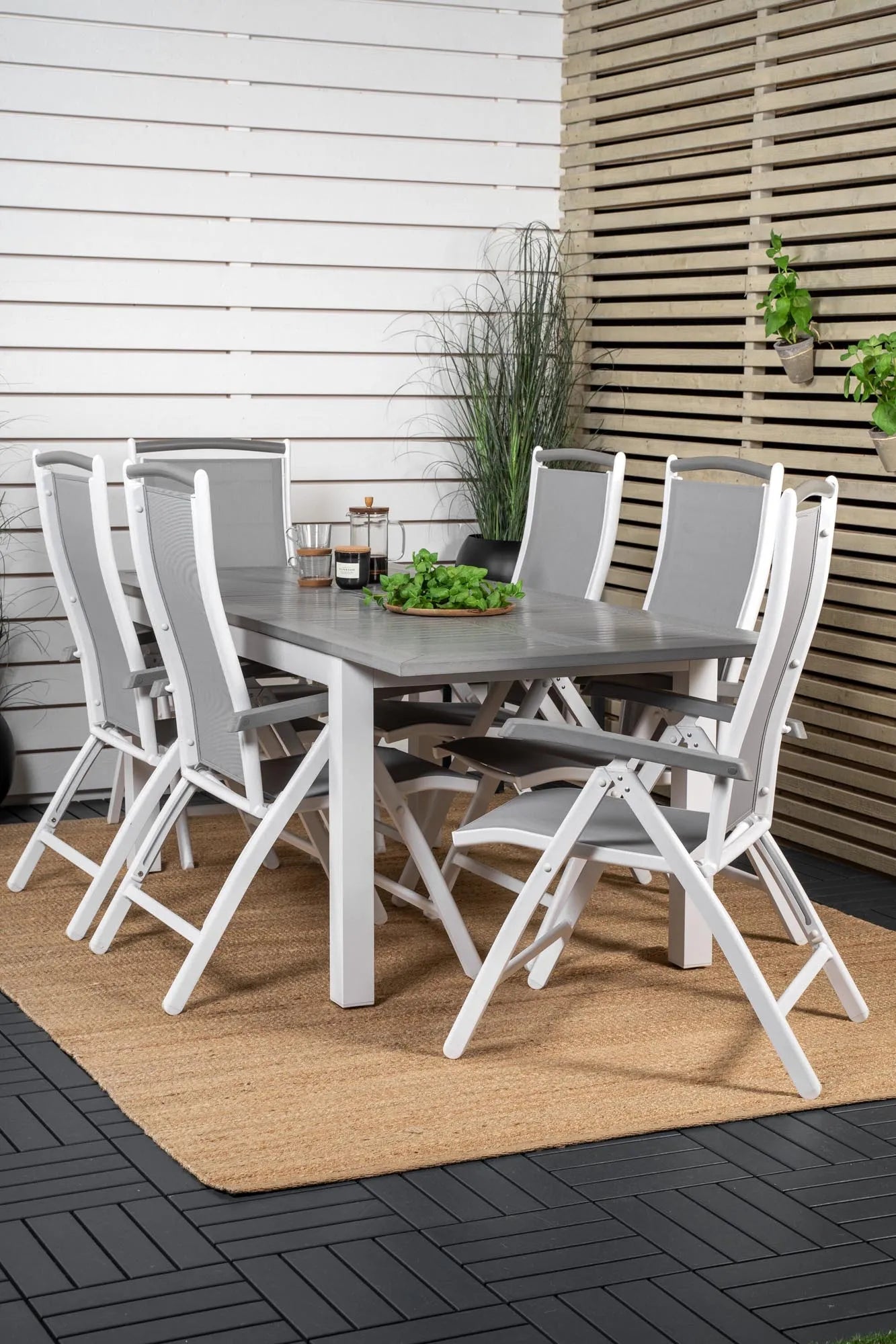 Venture Home Albany: Flexibles Outdoor-Set mit 6 Stühlen, 152cm.