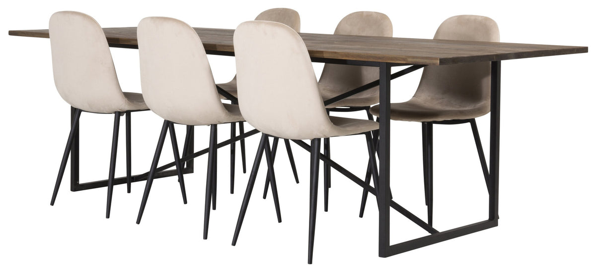 Padang Rechteckiges Essensset in Beige präsentiert im Onlineshop von KAQTU Design AG. Esszimmerset ist von Venture Home