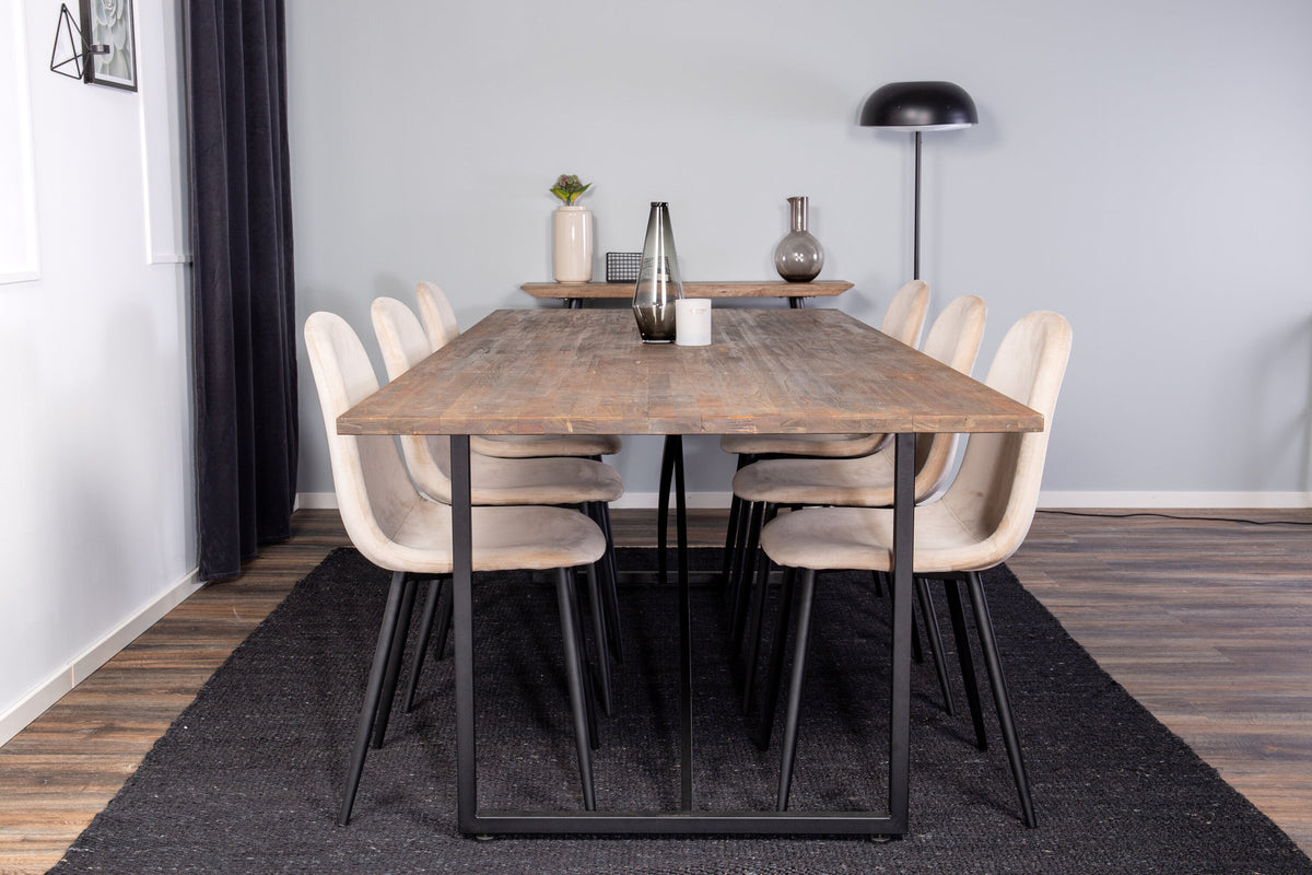 Padang Rechteckiges Essensset in Beige präsentiert im Onlineshop von KAQTU Design AG. Esszimmerset ist von Venture Home