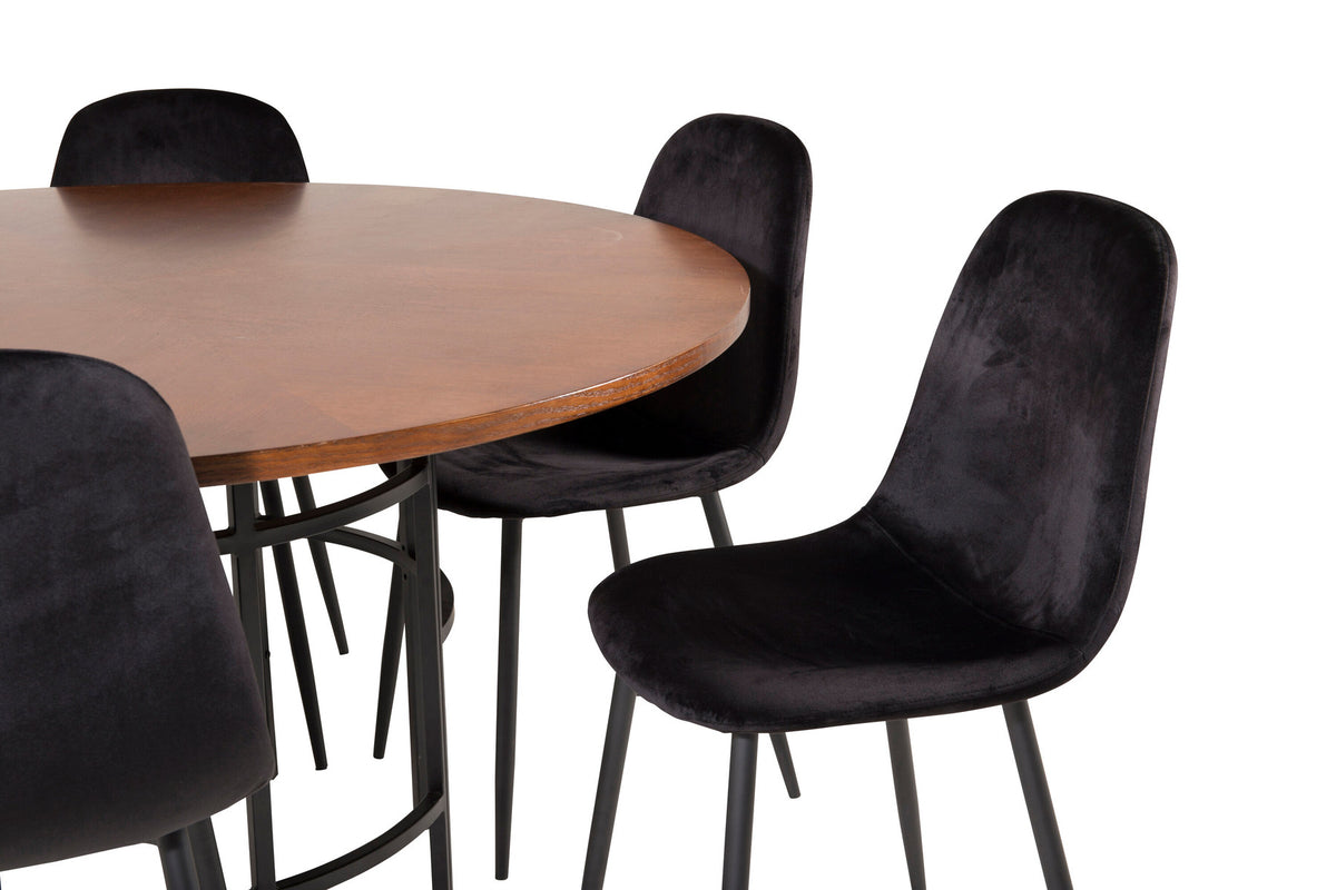 Esszimmerset Copenhagen + Polar ⌀140cm/6St. in Schwarz präsentiert im Onlineshop von KAQTU Design AG. Esszimmerset ist von Venture Home