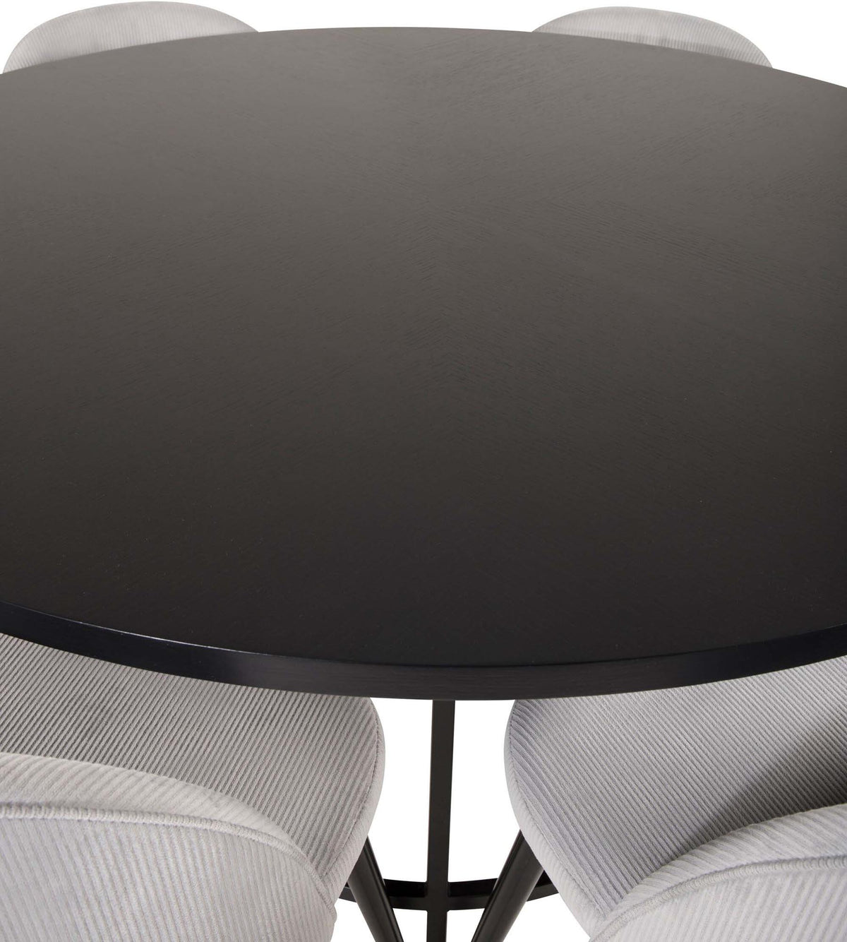 Esszimmerset Copenhagen + Velvet ⌀140cm/6St. in Schwarz / Grau präsentiert im Onlineshop von KAQTU Design AG. Esszimmerset ist von Venture Home