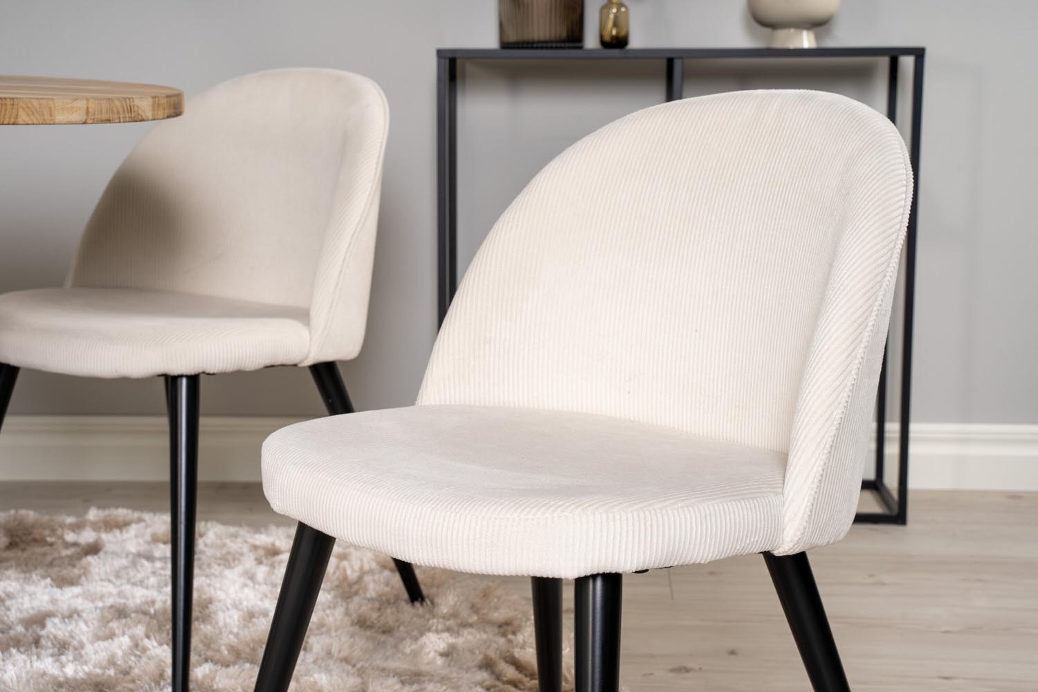 Cirebon Esszimmerset + Velvet ⌀100cm/4St. in Schwarz-Weiss präsentiert im Onlineshop von KAQTU Design AG. Esszimmerset ist von Venture Home
