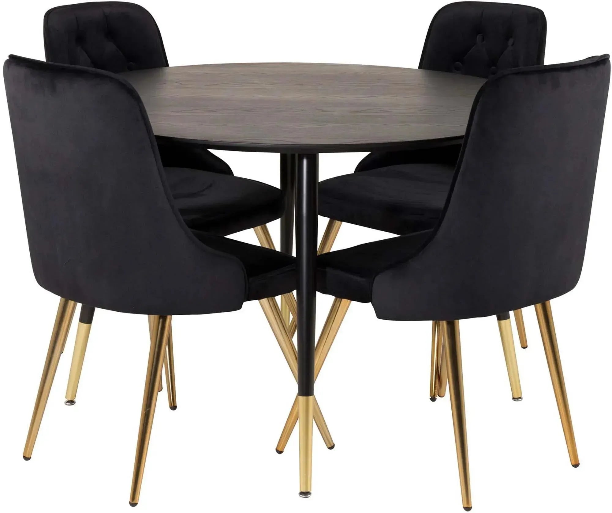 Luxuriöses Dipp Esszimmerset mit Samt für exklusive Dinnererlebnisse.