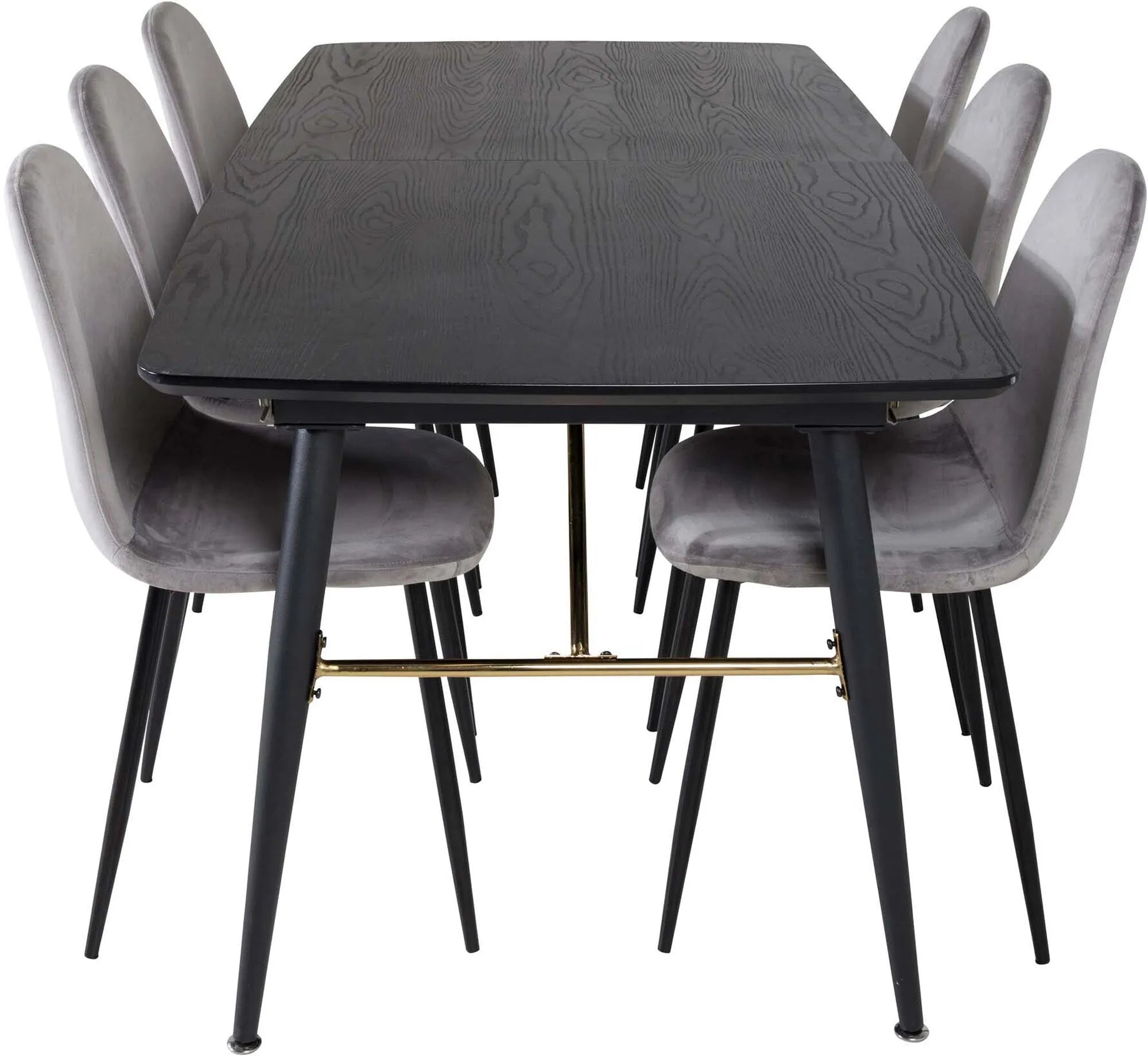 Elegantes Esszimmerset Gold, ausziehbar, 180cm, 6 Stühle, Venture Home.
