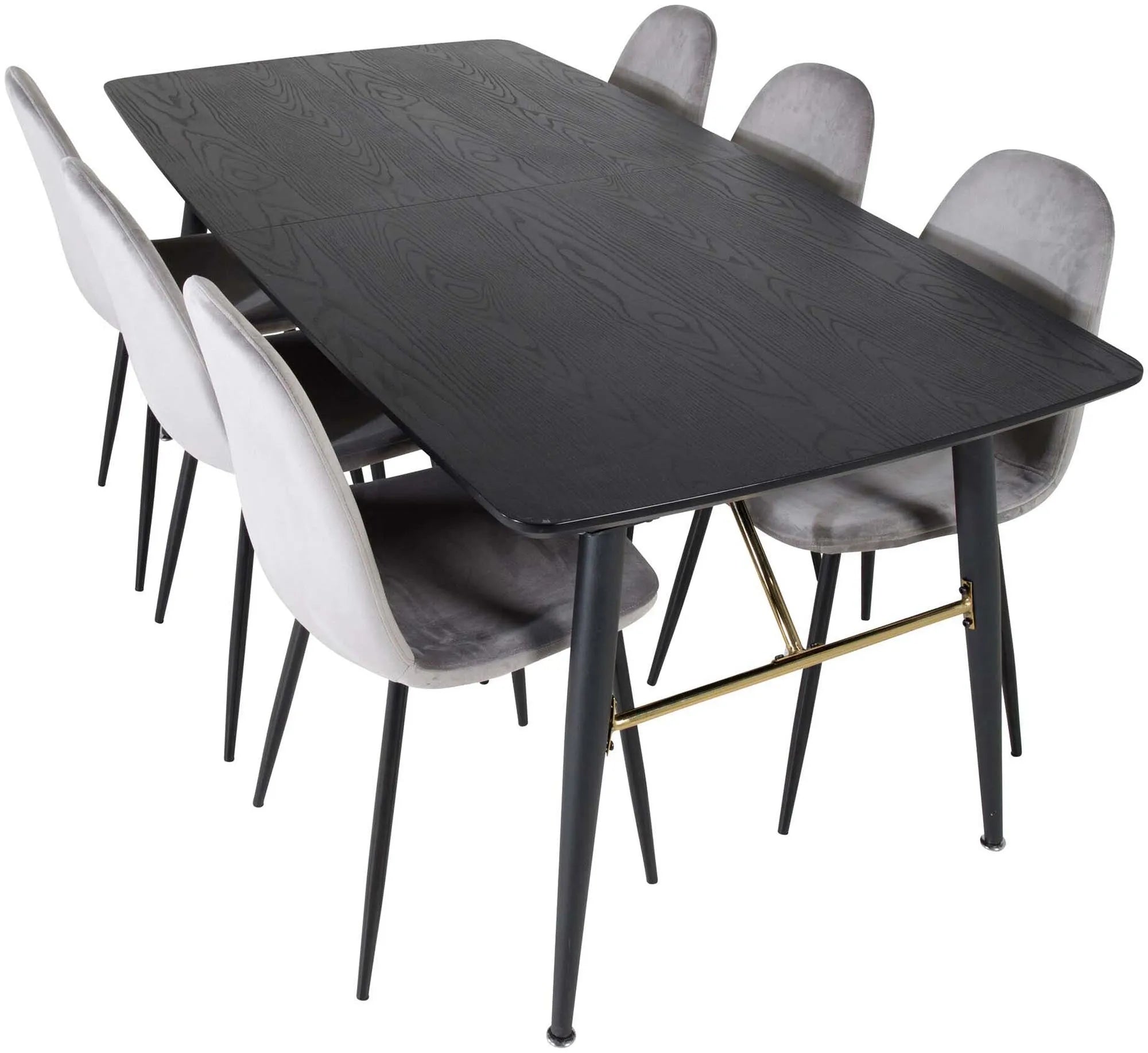 Luxuriöses Gold Esszimmerset, ausziehbar, 180cm, 6 Stühle, Venture Home.